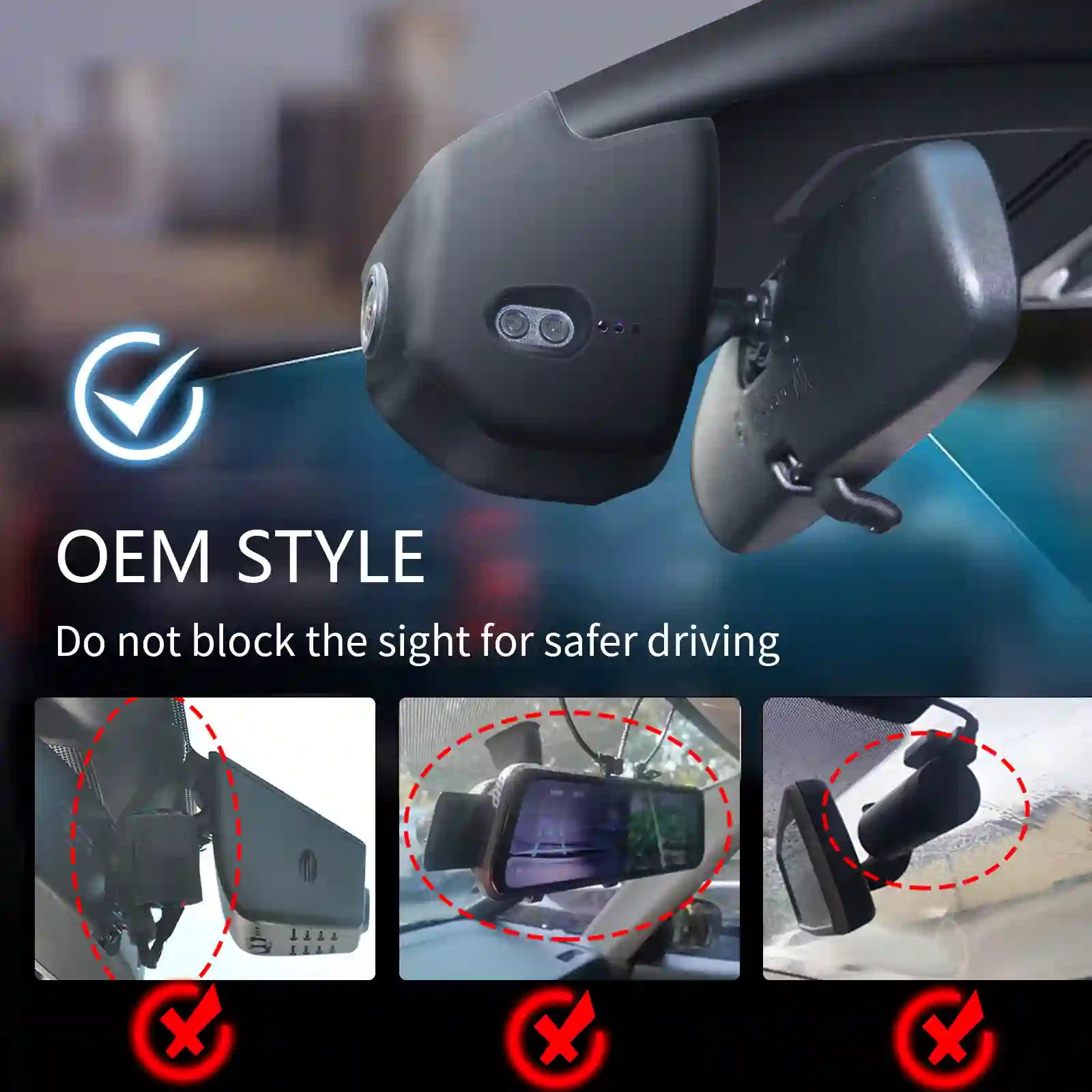 Car monitor mount with clear view for safer driving, featuring OEM style design. For mangoal tech dash camera 