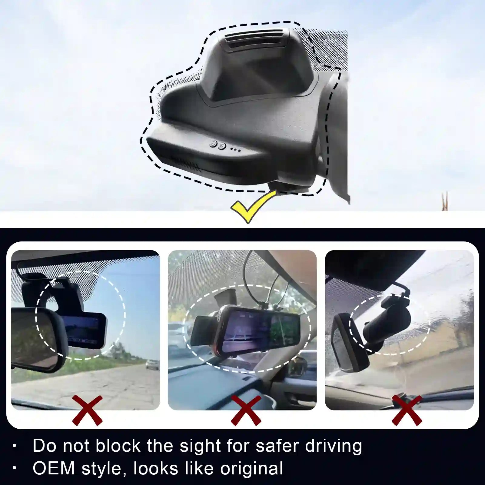 Jeep Compass model A.B dash camera case 