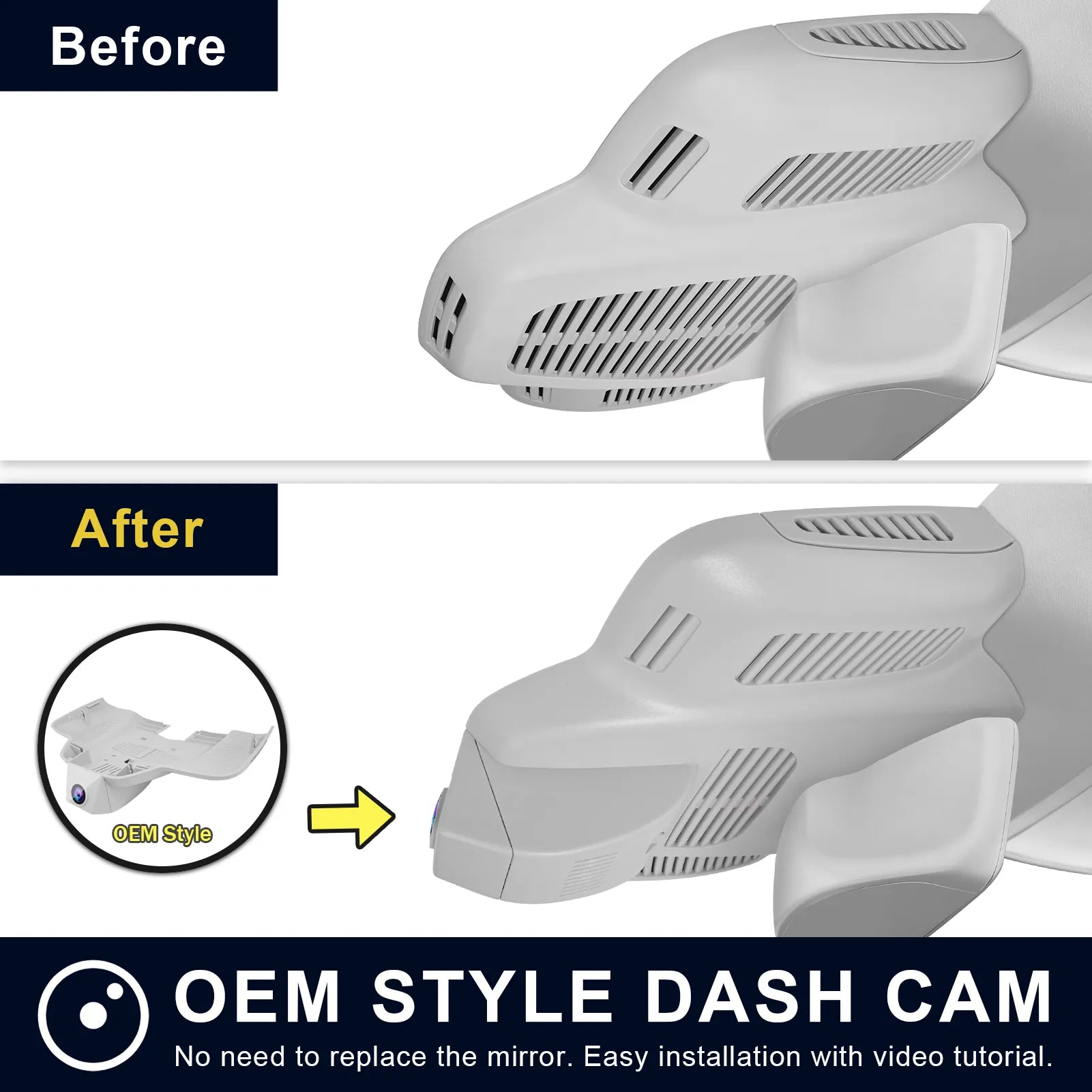 Mangoal Front 4K HDR Dash Cam STARVIS 2 for Mercedes-Benz E-Class W213 Gen5 E-Class 2017-2023 & E53 E63 AMG 2018-2024(Model D Gray)