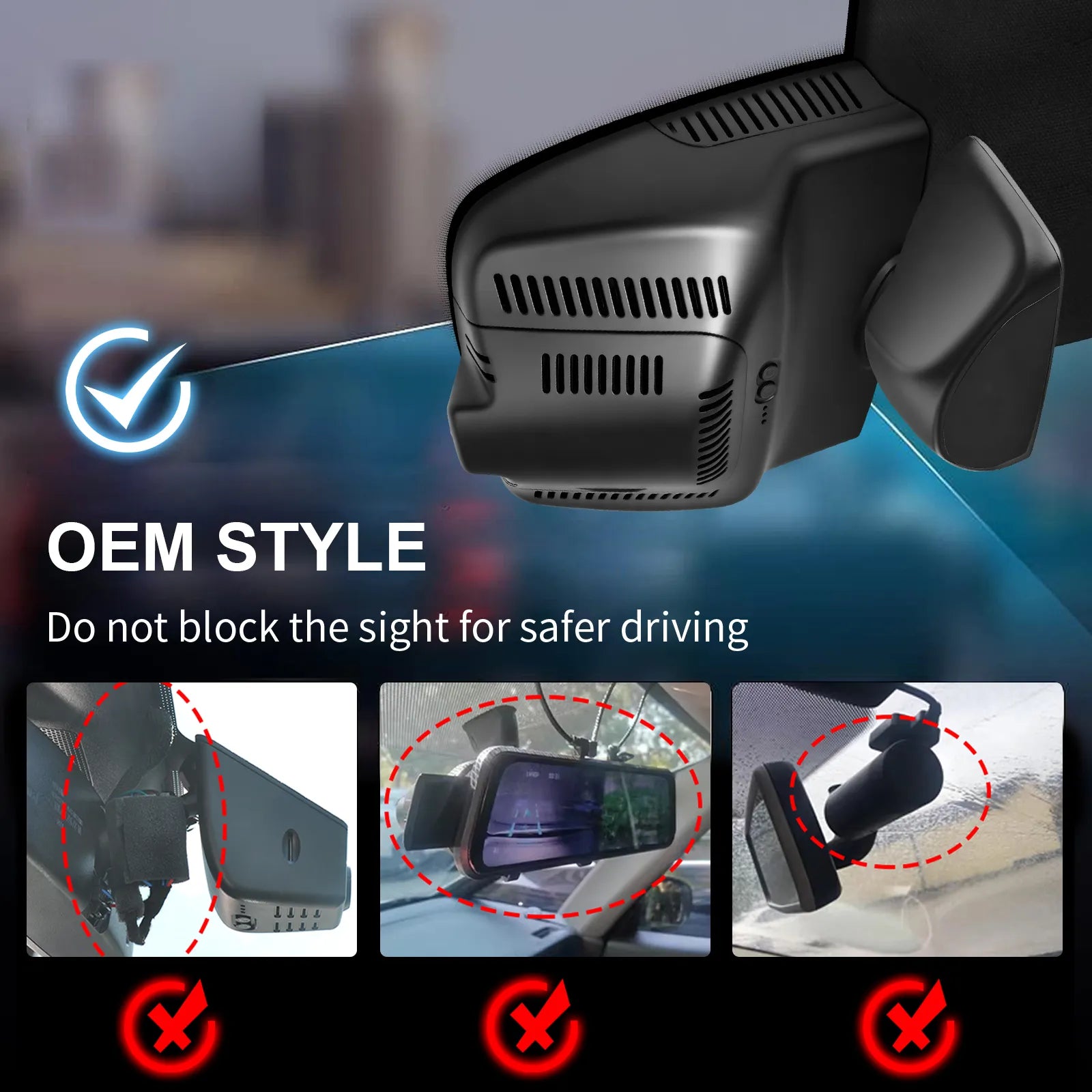 Mangoal Front 4K HDR Dash Cam STARVIS 2 for Mercedes-Benz GLK X204 2010-2015(Model B Black)