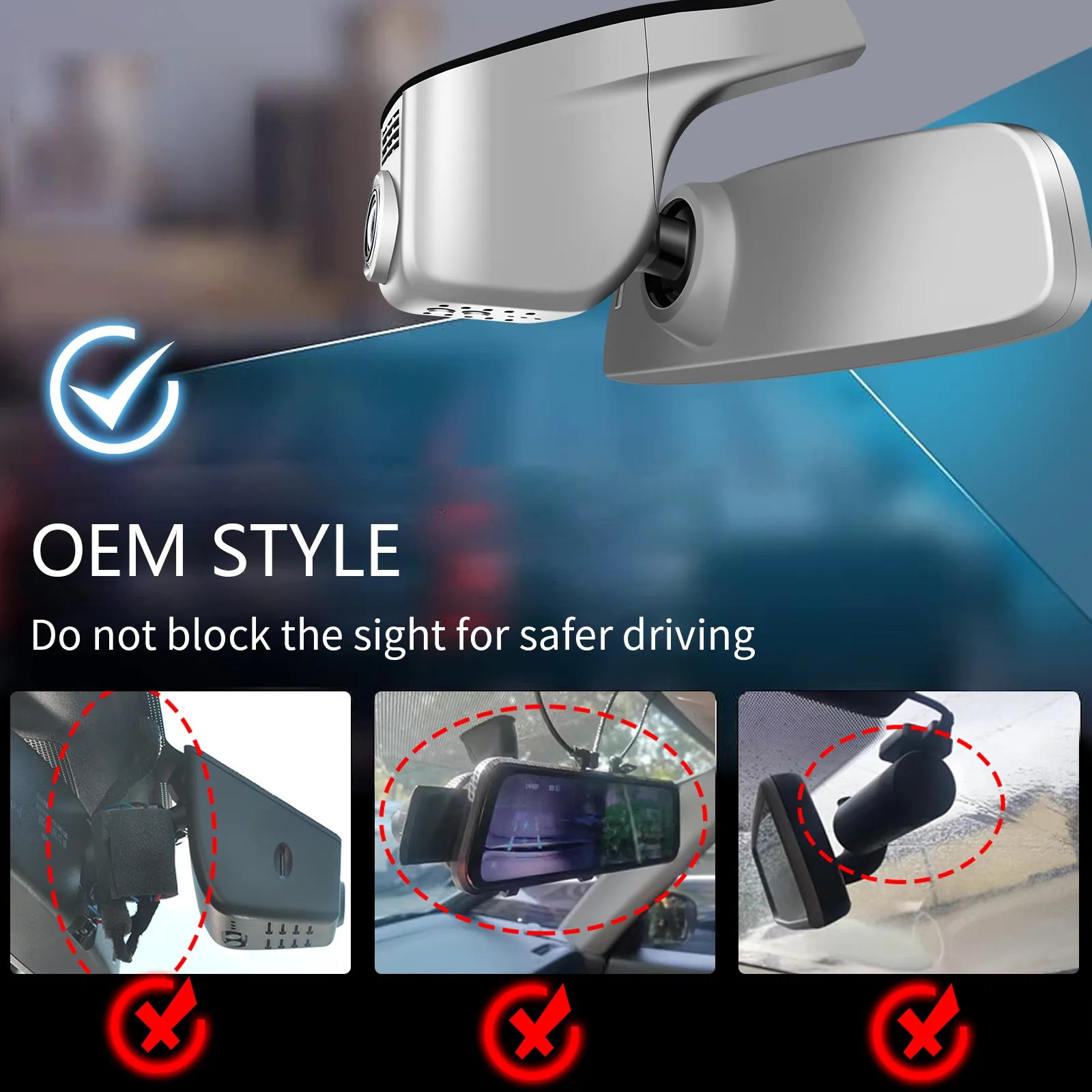 Mangoal Front 4K & Rear 2K HDR Dash Cam, Dual STARVIS 2,  for Volkswagen Caddy 2016-2020 (Model A Gray)