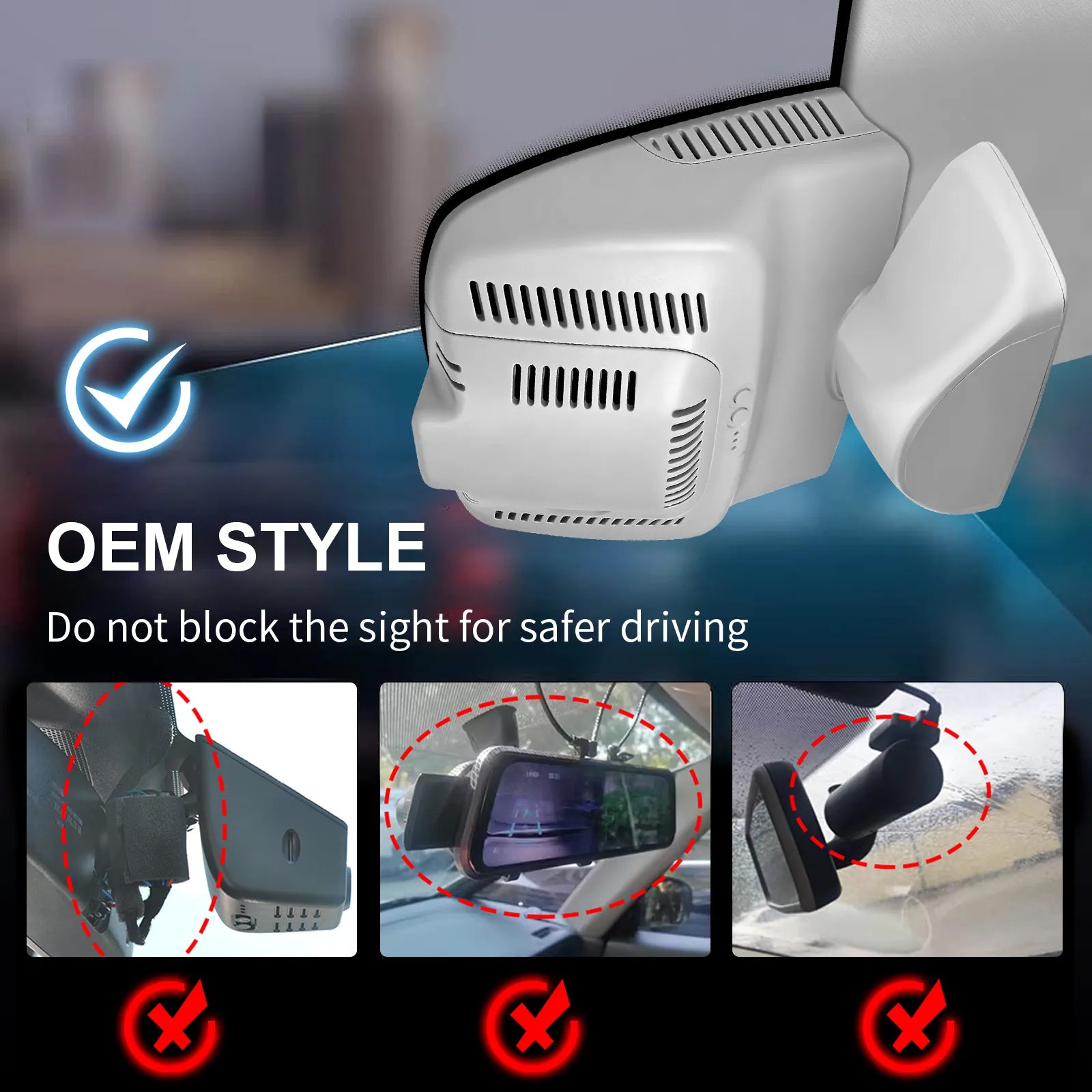 Mangoal Front 4K HDR Dash Cam STARVIS 2 for Mercedes-Benz GLK X204 2010-2015(Model B Gray)