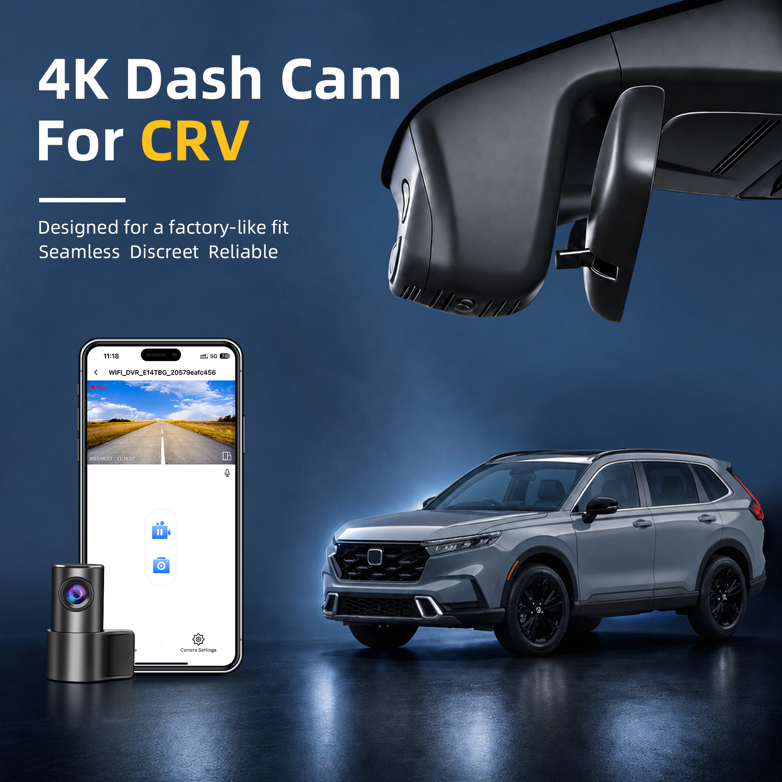 Test3-Mangoal Front 4K HDR Dash Cam STARVIS 2 for CRV 2021-2026