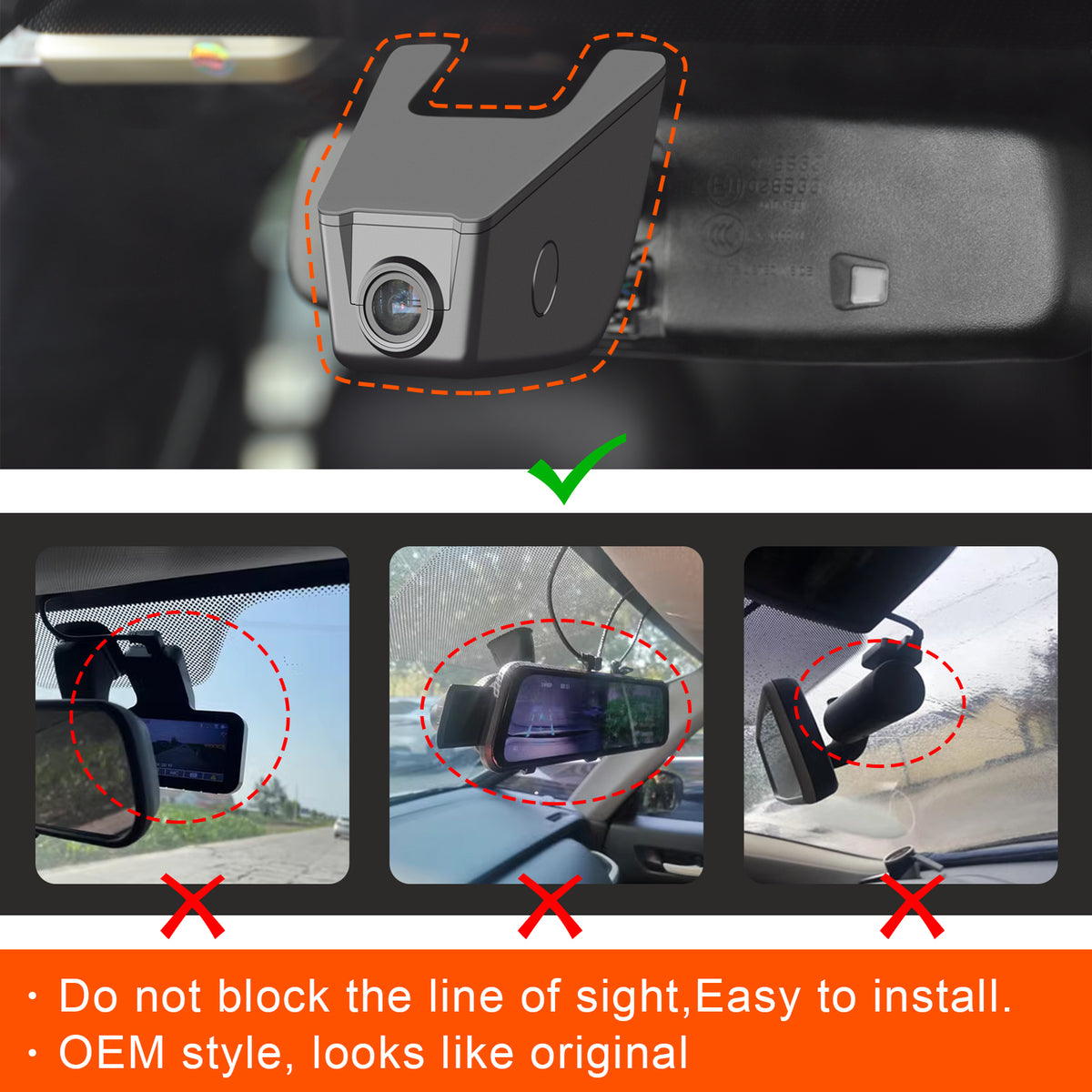 MANGOAL Dash Cam for Ford F150 2013-2017, F250 F350 F450 2015-2019 (A)
