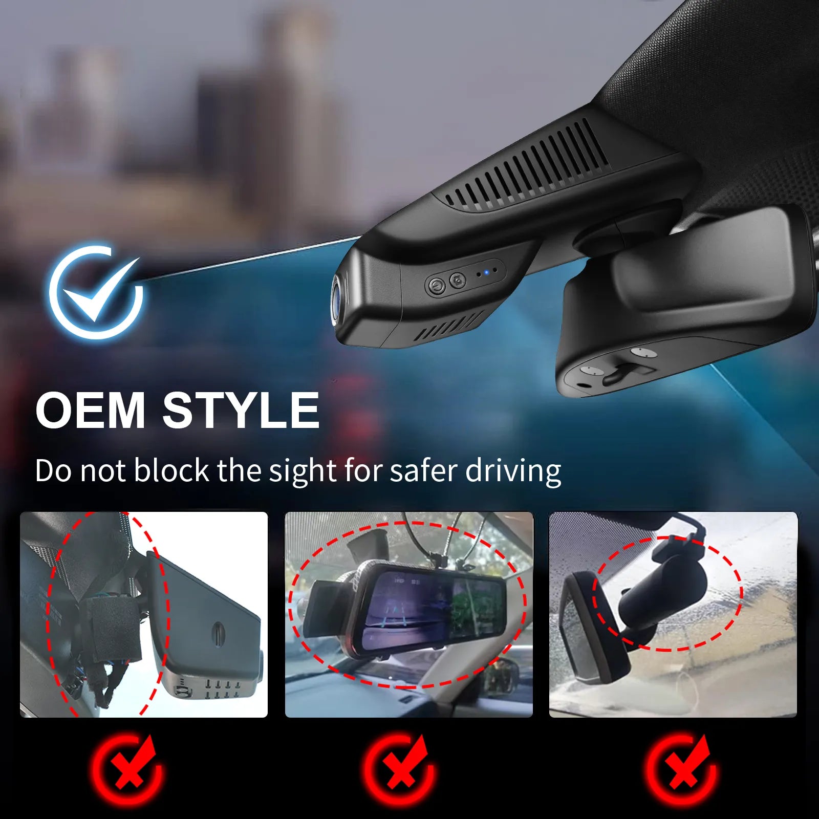 Mangoal Front 4K HDR Dash Cam STARVIS 2 for Mercedes-Benz W213 Gen5 E-Class 2017-2023 & E53 E63 AMG 2018-2024(Model A Black)