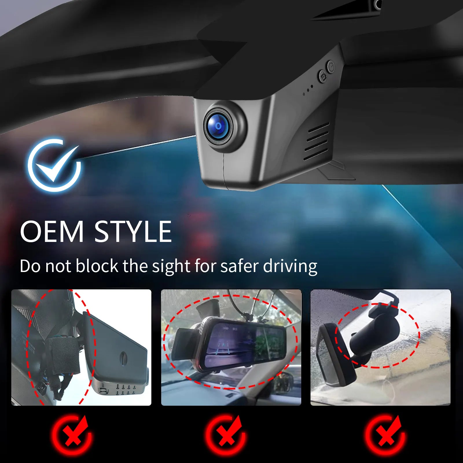 Mangoal Front 4K HDR Dash Cam STARVIS 2 for Porsche Cayenne, Macan, 911, Panamera, Boxster, Cayman, Spyder(Model B)