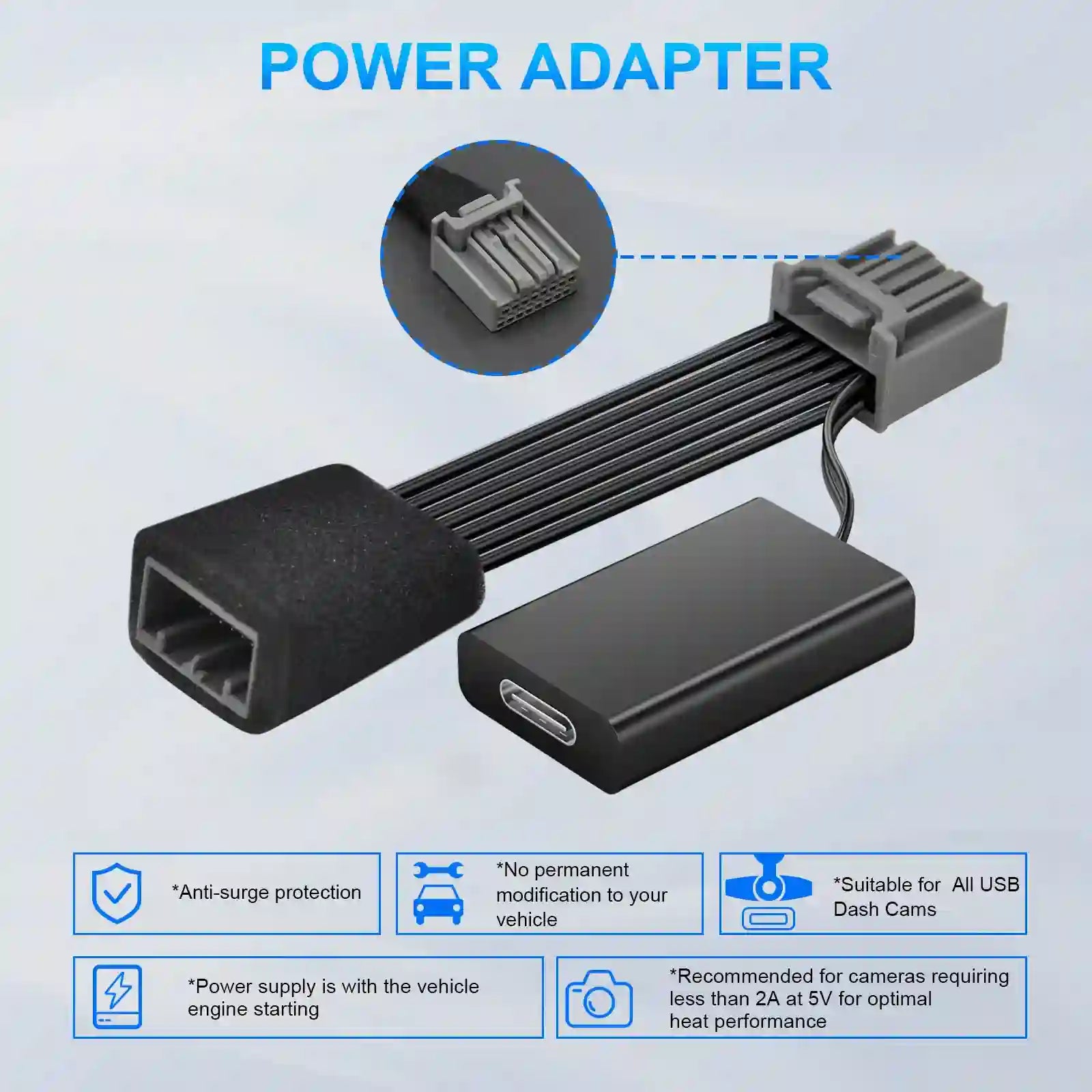 Honda model B dash camera power adapter 