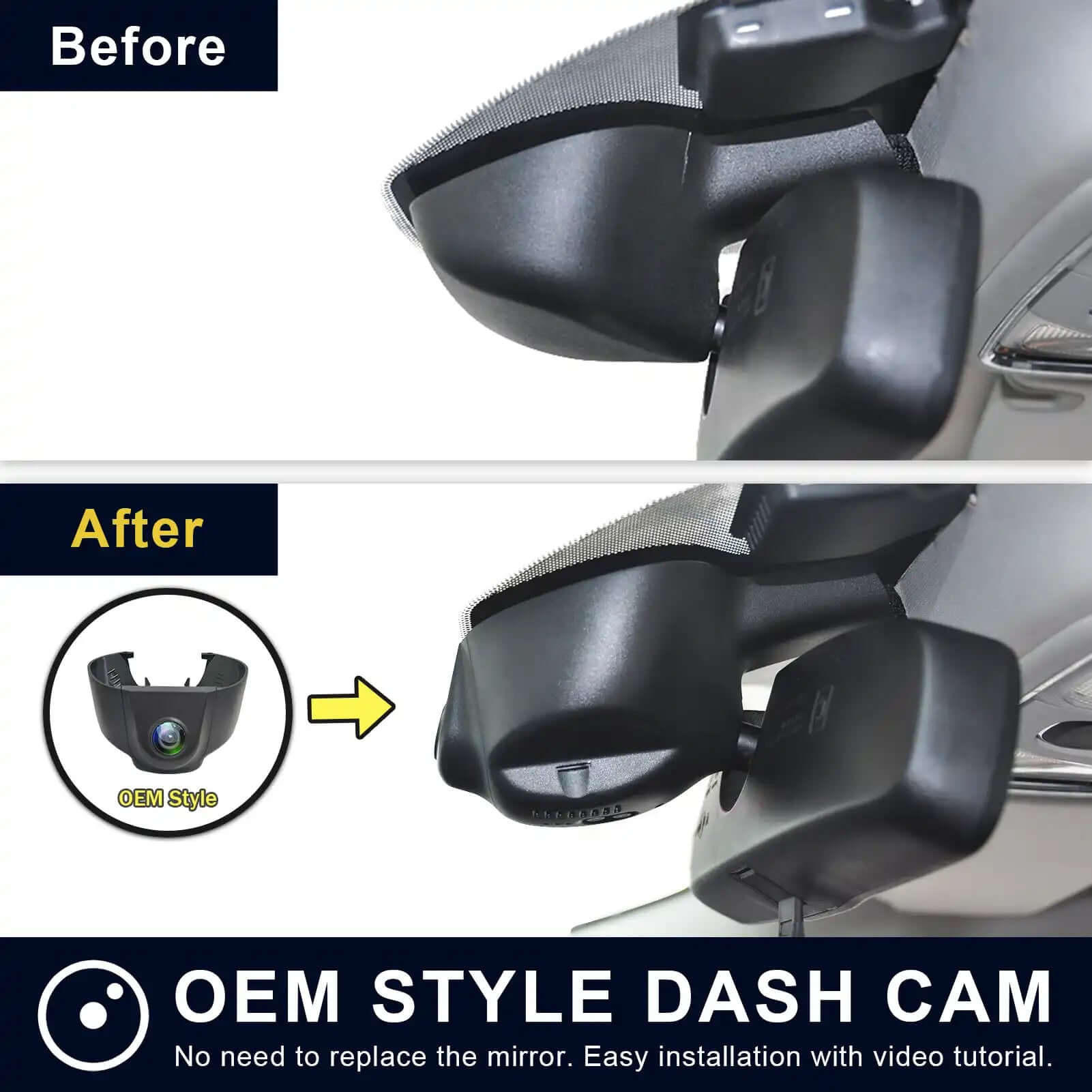 OEM_style_before_After_Installation_view_dash_camera_OEM_Style