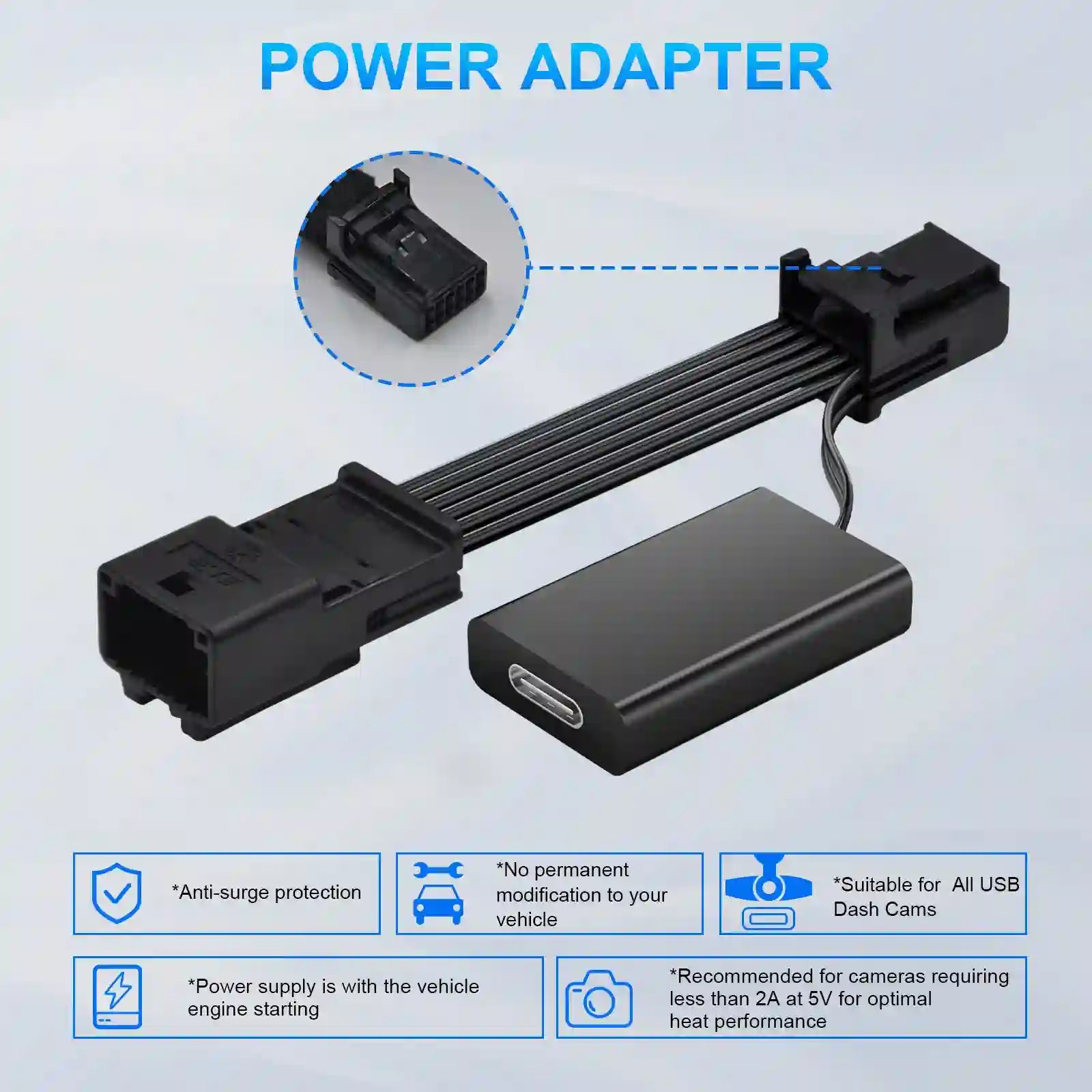 toyota highlander backup camera power adapter 