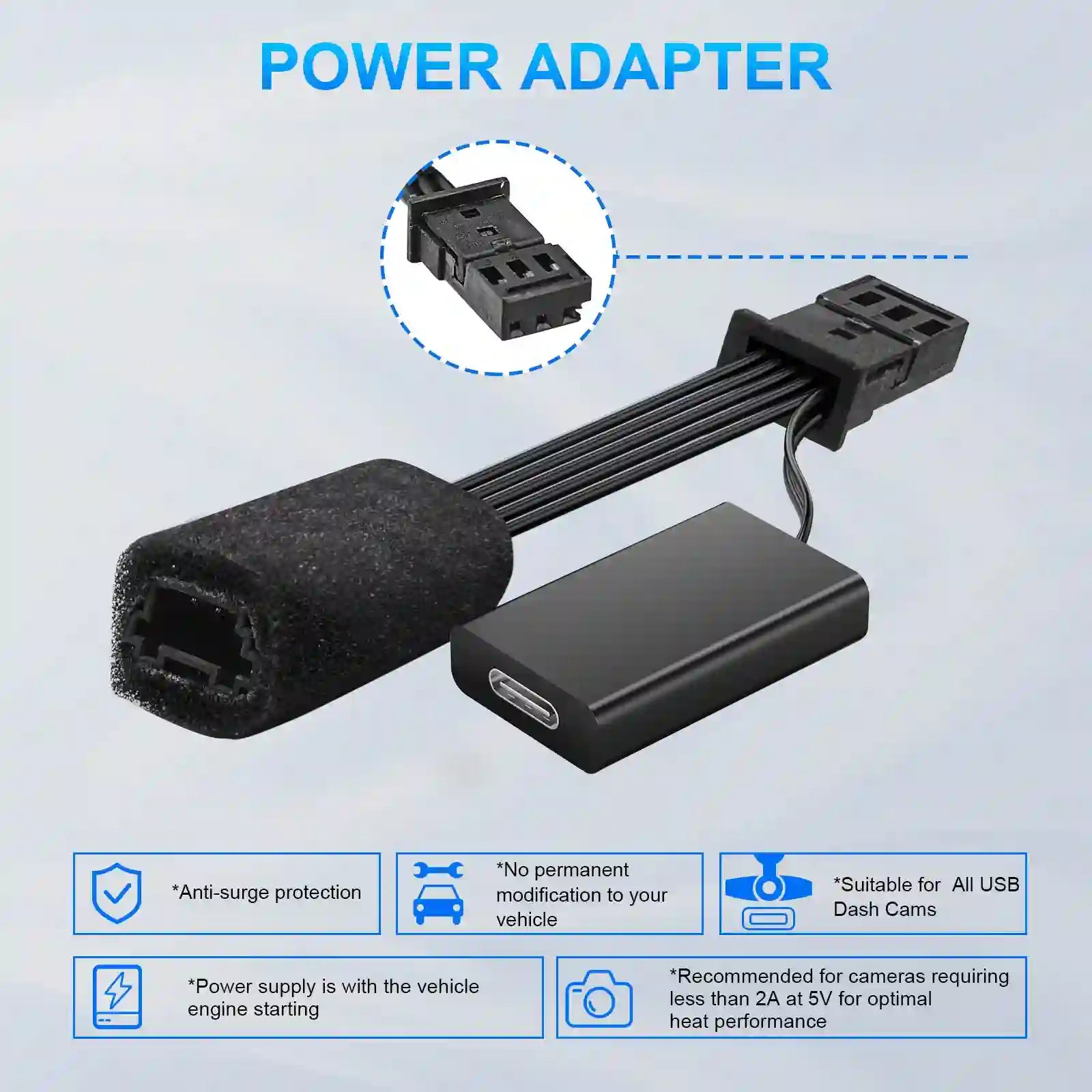 Volvo dashcamera power adapter 