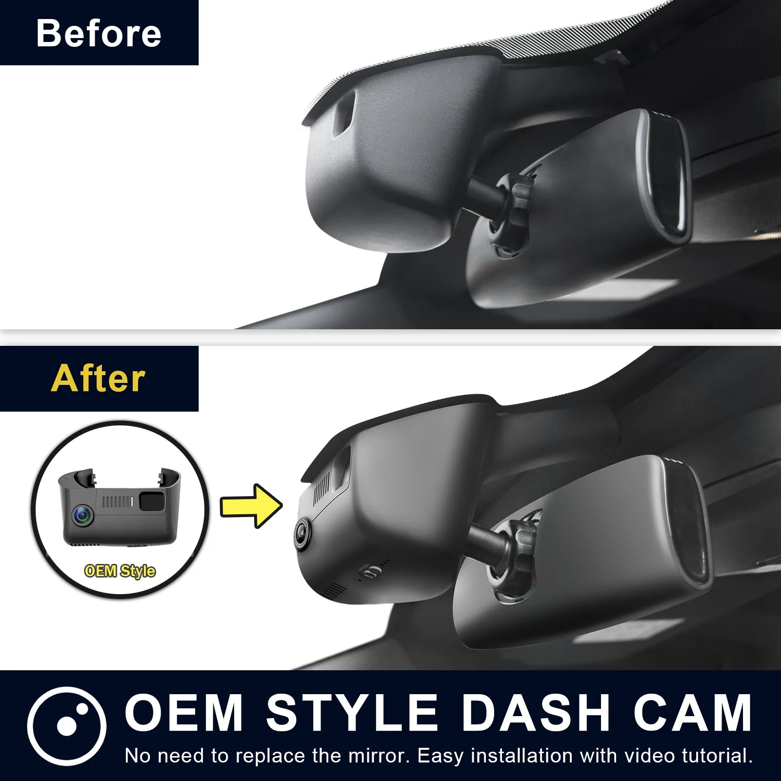 Mangoal Front 4K & Rear 2K HDR Dash Cam, Dual STARVIS 2 for 4th Gen Dodge RAM 1500/2500/3500, 1500 Classic (Model B)