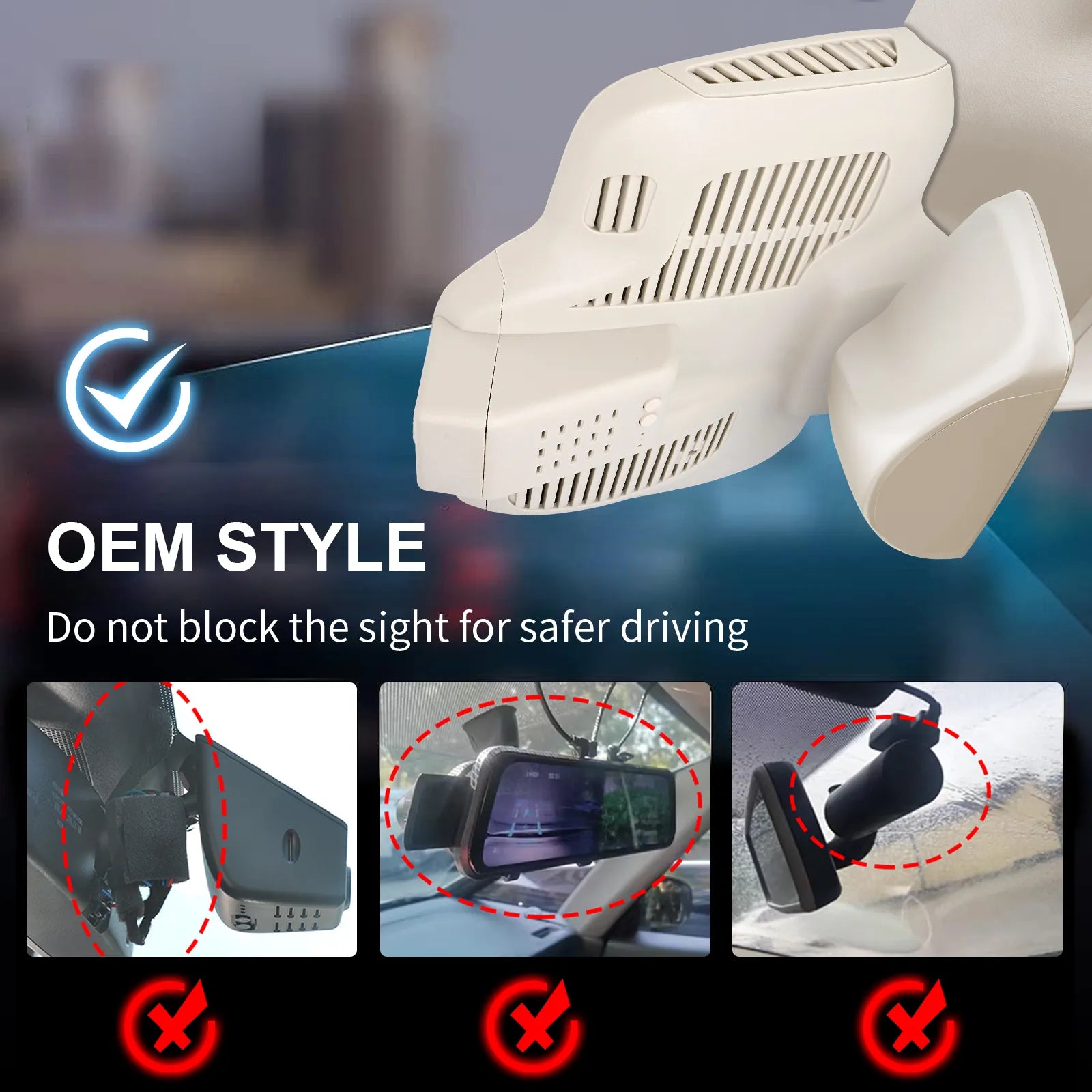 Mangoal Front 4K HDR Dash Cam STARVIS 2 for Mercedes-Benz E-Class W213 Gen5 E-Class 2017-2023 & E53 E63 AMG 2018-2024(Model C Beige)