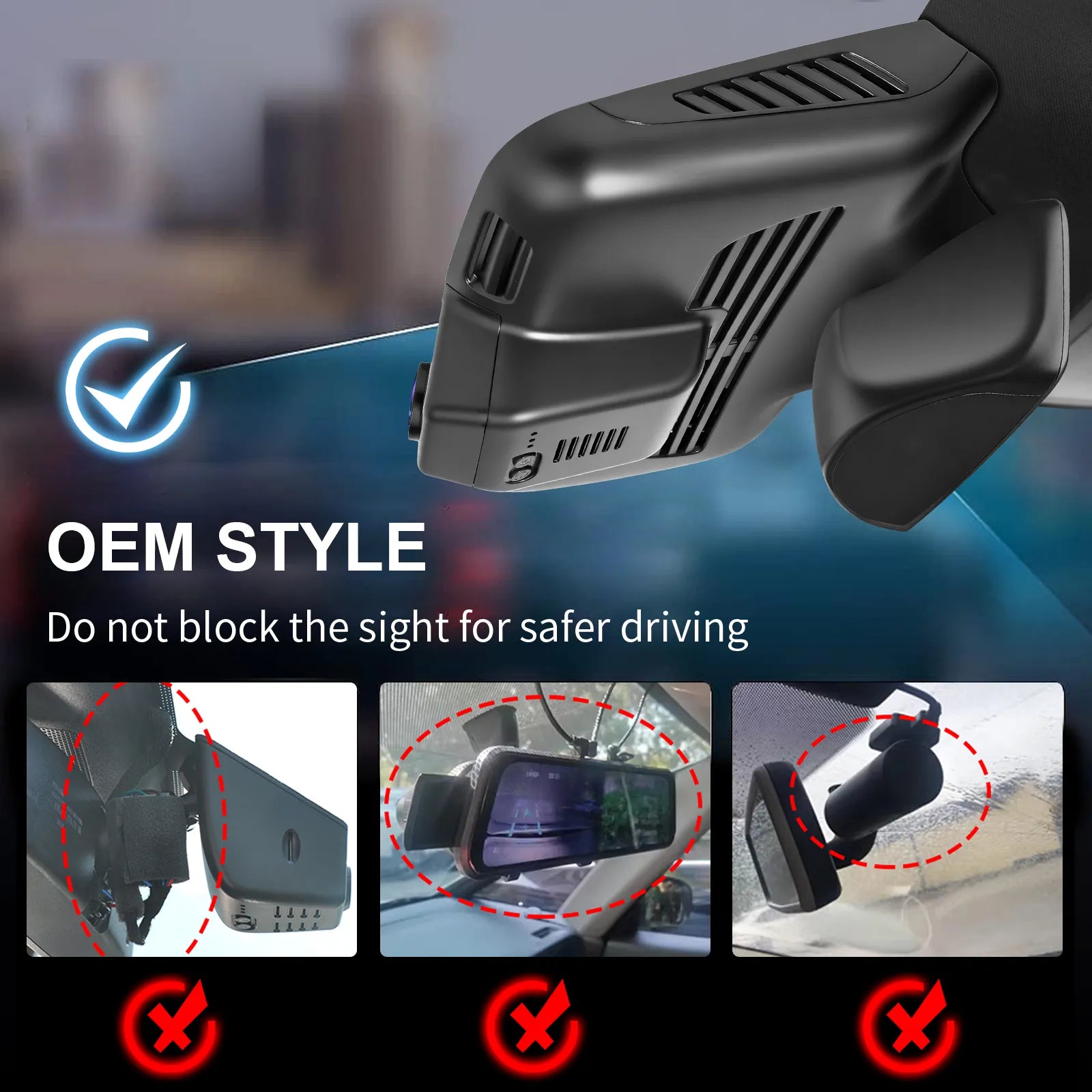 Mangoal Front 4K & Rear 2K HDR Dash Cam, Dual STARVIS 2, for Mercedes-Benz C-Class Gen4 W/S/C/A 205 2015-2021(Model B Black)