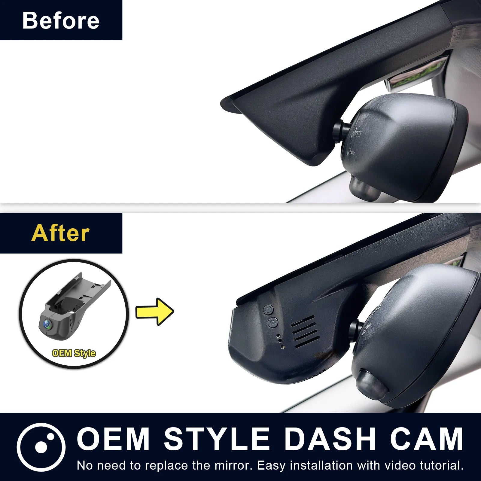 Mangoal Front 4K HDR Dash Cam STARVIS 2 for BMW 3-Series Gen6 F30 F31 F34 F35 2012-2018 Select 2019 M3 F80(Model A)