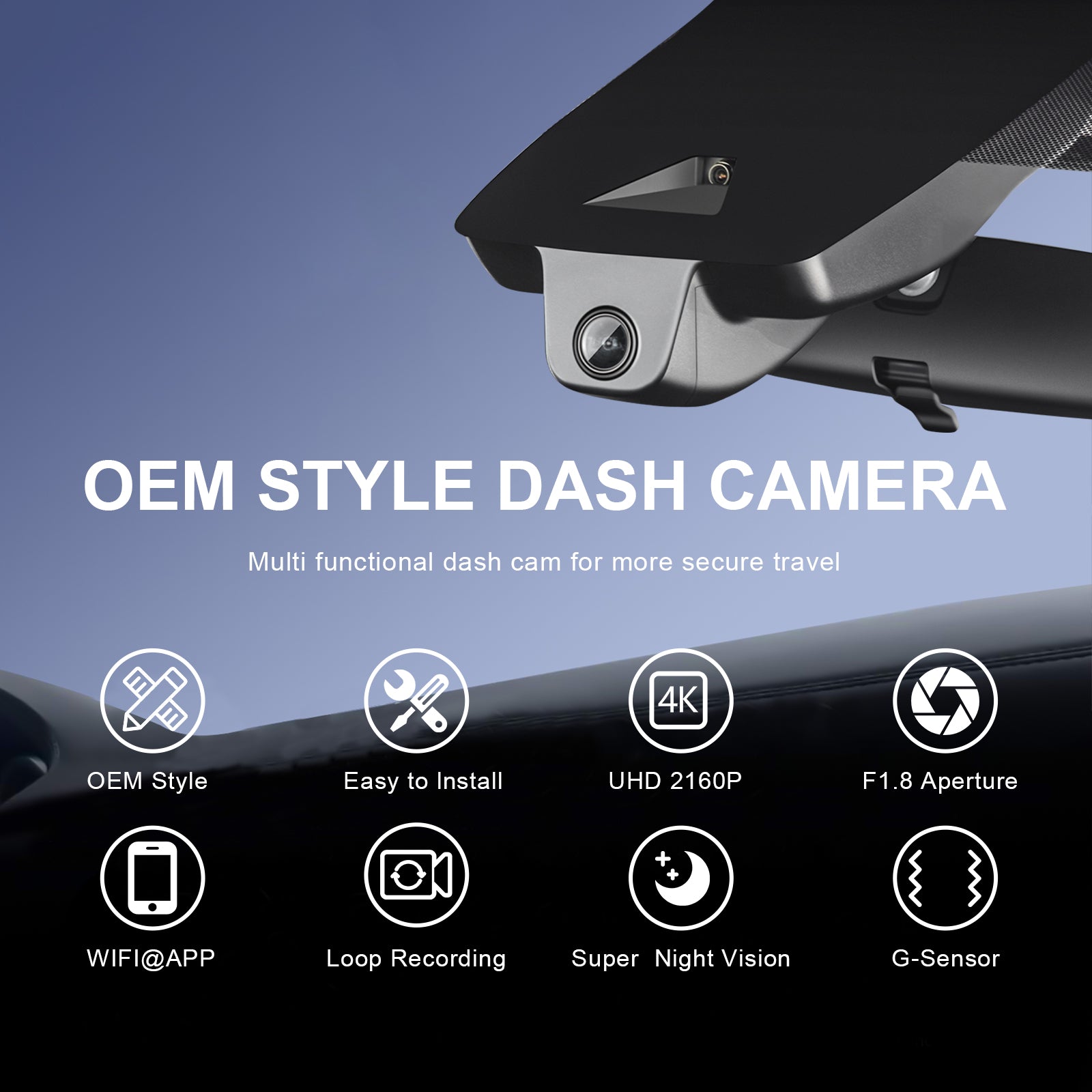 Mangoal Front 4K HDR Dash Cam STARVIS 2 for Toyota C-HR 2026 (Model C)