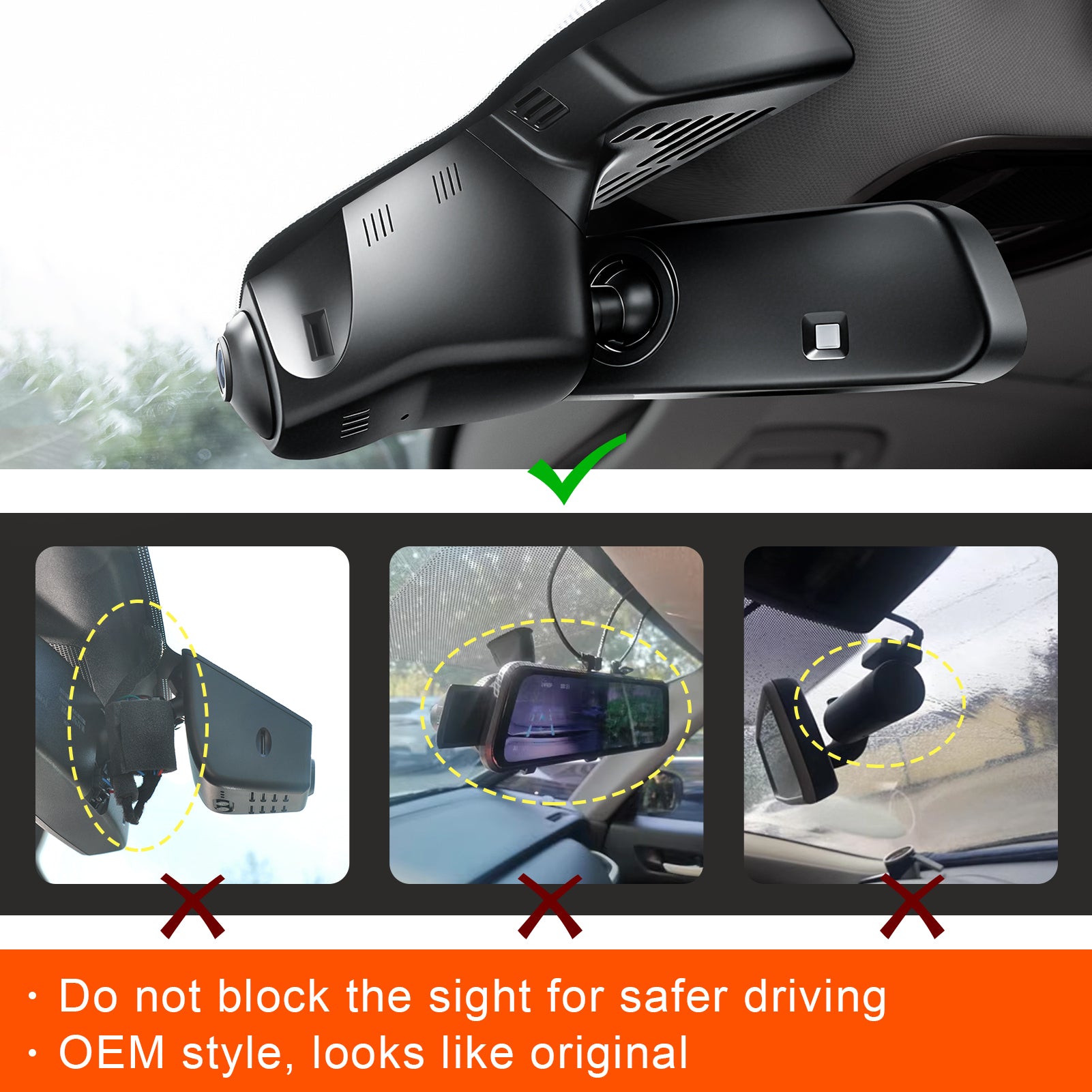 Mangoal Front 4K & Rear 2K HDR Dash Cam, Dual STARVIS 2 for Land Rover Discovery Sport S SE HSE R-Dynamic(Model C)