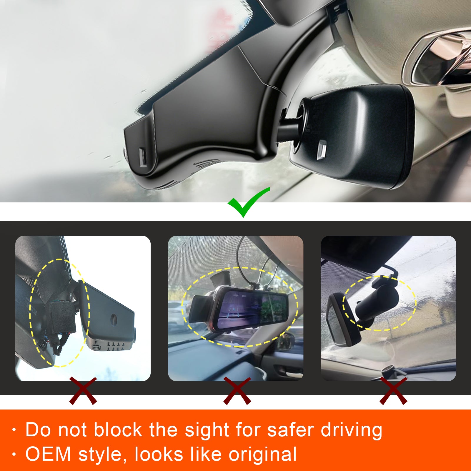 Mangoal Front 4K HDR Dash Cam STARVIS 2 for Land Rover Range Rover Evoque L538 (Model B)
