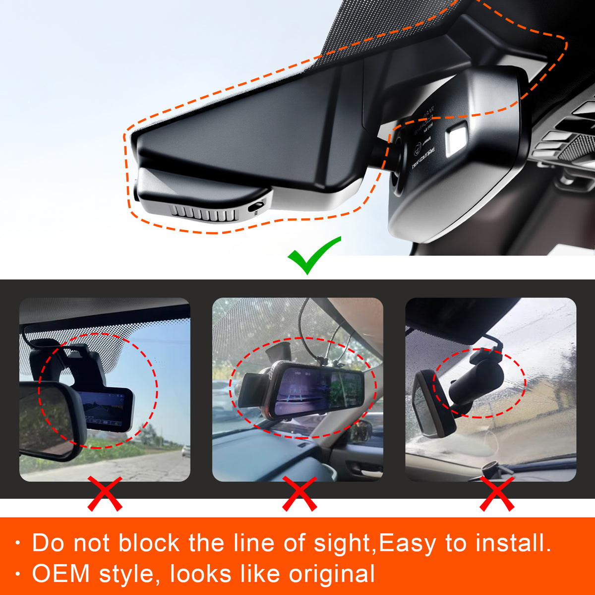 MANGOAL Dash Cam for Ford F150 2015-2020, F250 F350 F450 2017-2019(B)