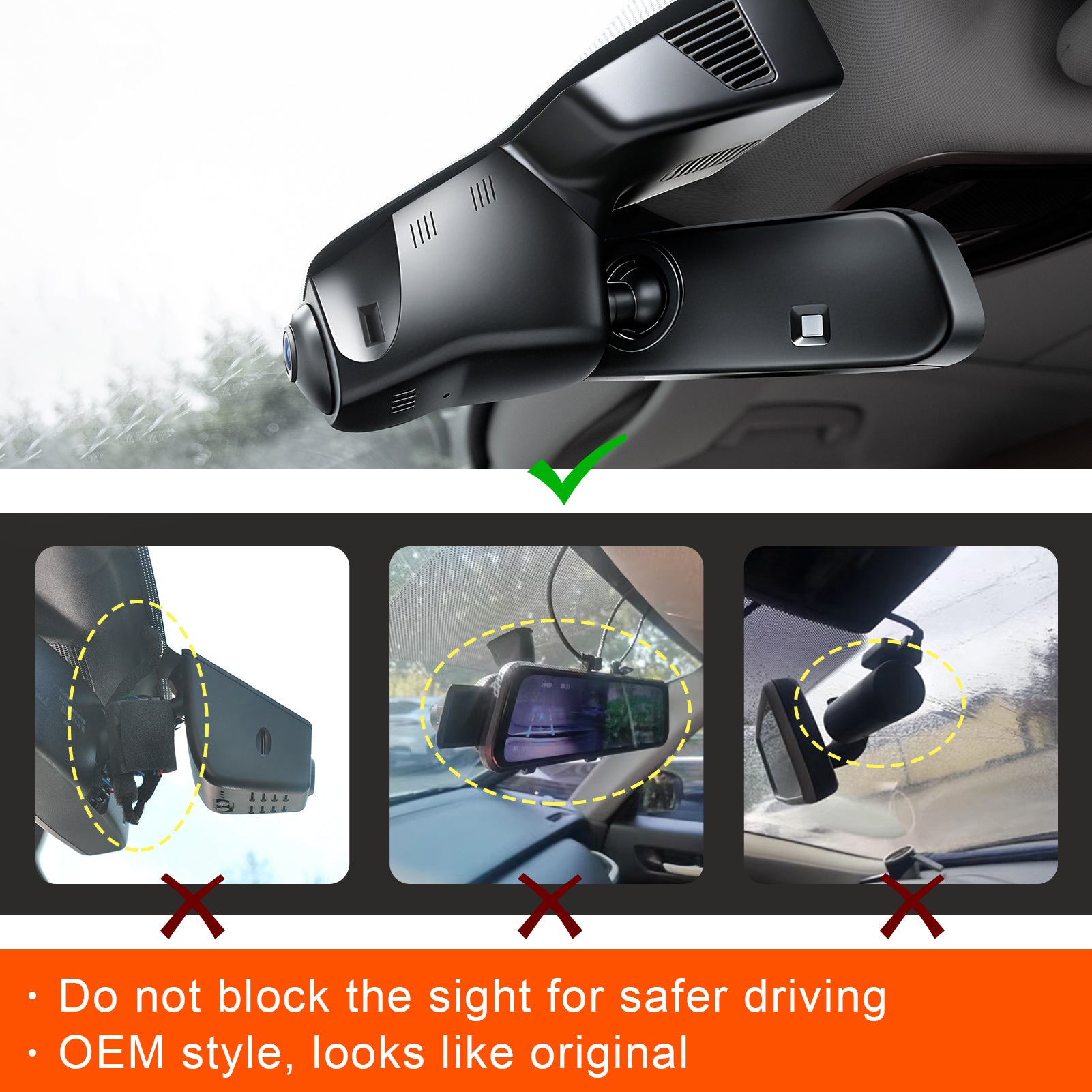 Mangoal Front 4K & Rear 2K HDR Dash Cam, Dual STARVIS 2 for Jaguar F-Type X152 2018-2024