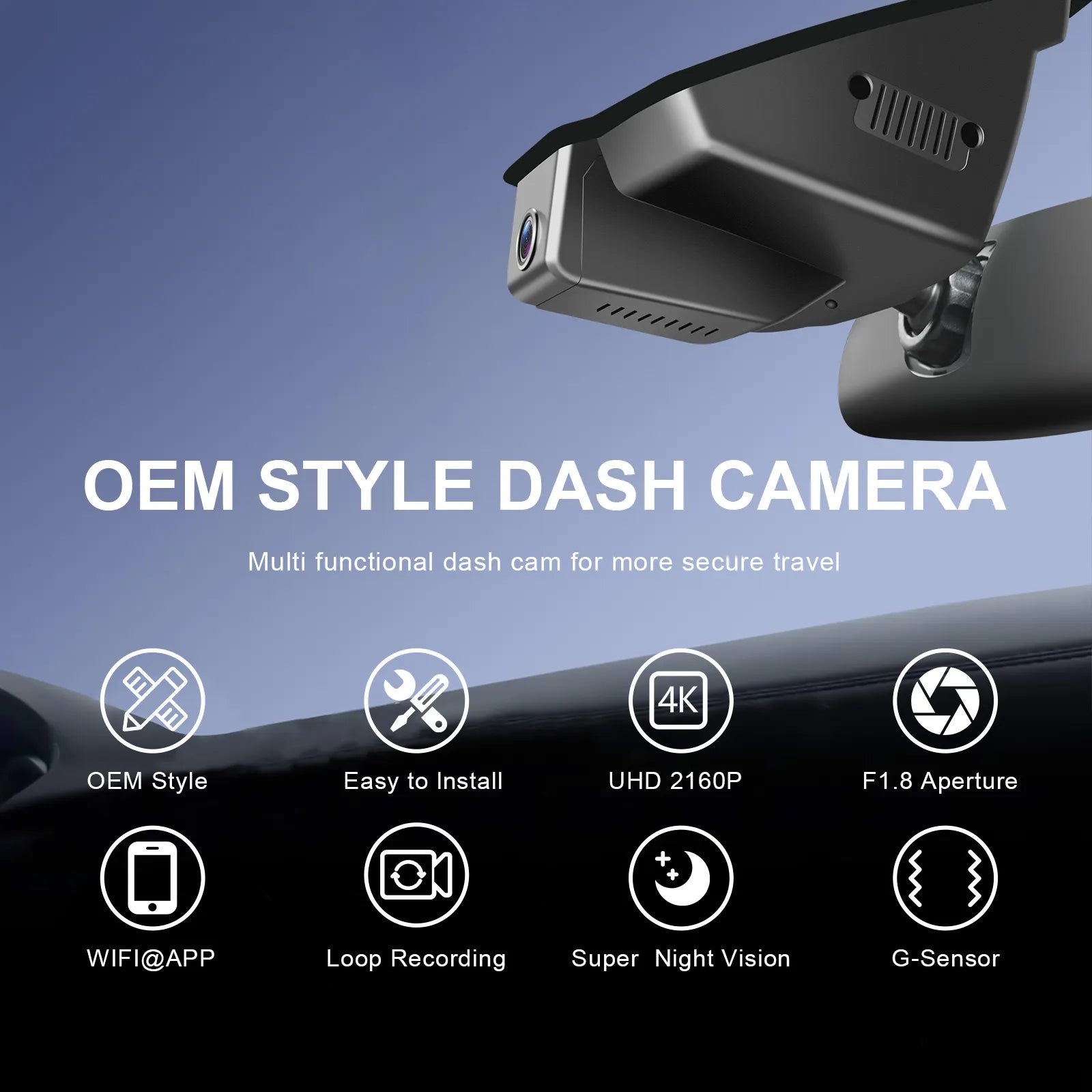 Mangoal Front 4K & Rear 2K HDR Dash Cam, Dual STARVIS 2 for  for Jeep Renegade 2015-2023(Black)