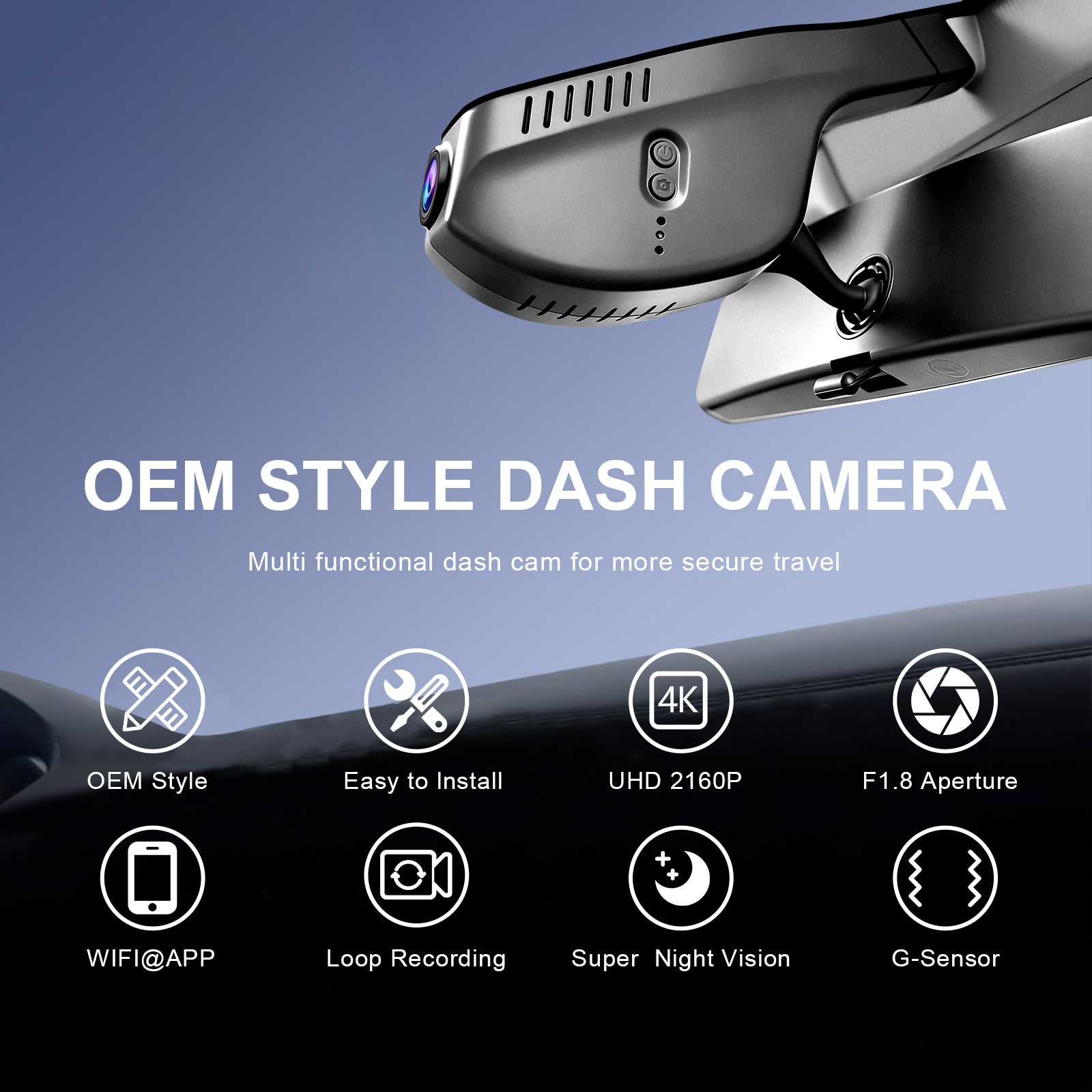 Mangoal Front 4K & Rear 2K HDR Dash Cam, Dual STARVIS 2, for Volkswagen Golf & Golf GTI & Golf R MK 7/7.5/8 2015-2025 (Model A Black)