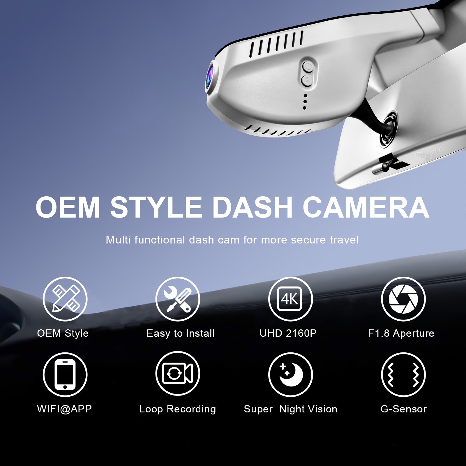 Mangoal Front 4K & Rear 2K HDR Dash Cam, Dual STARVIS 2, for Volkswagen Golf & Golf GTI & Golf R MK 7/7.5/8 2015-2025 (Model A Gray)