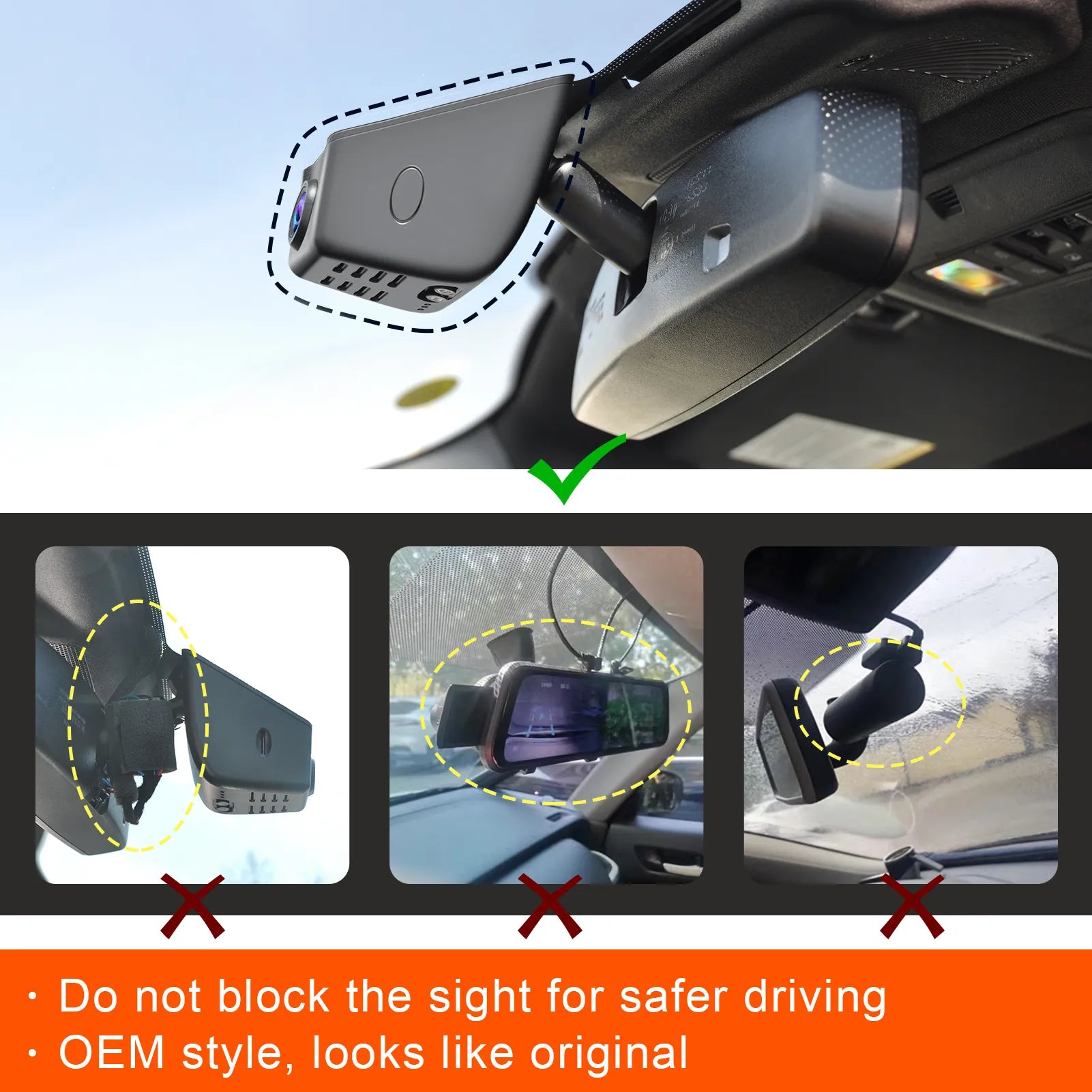 Mangoal Front 4K HDR Dash Cam STARVIS 2 for Ford Explorer U625 2020-2024(Model A)