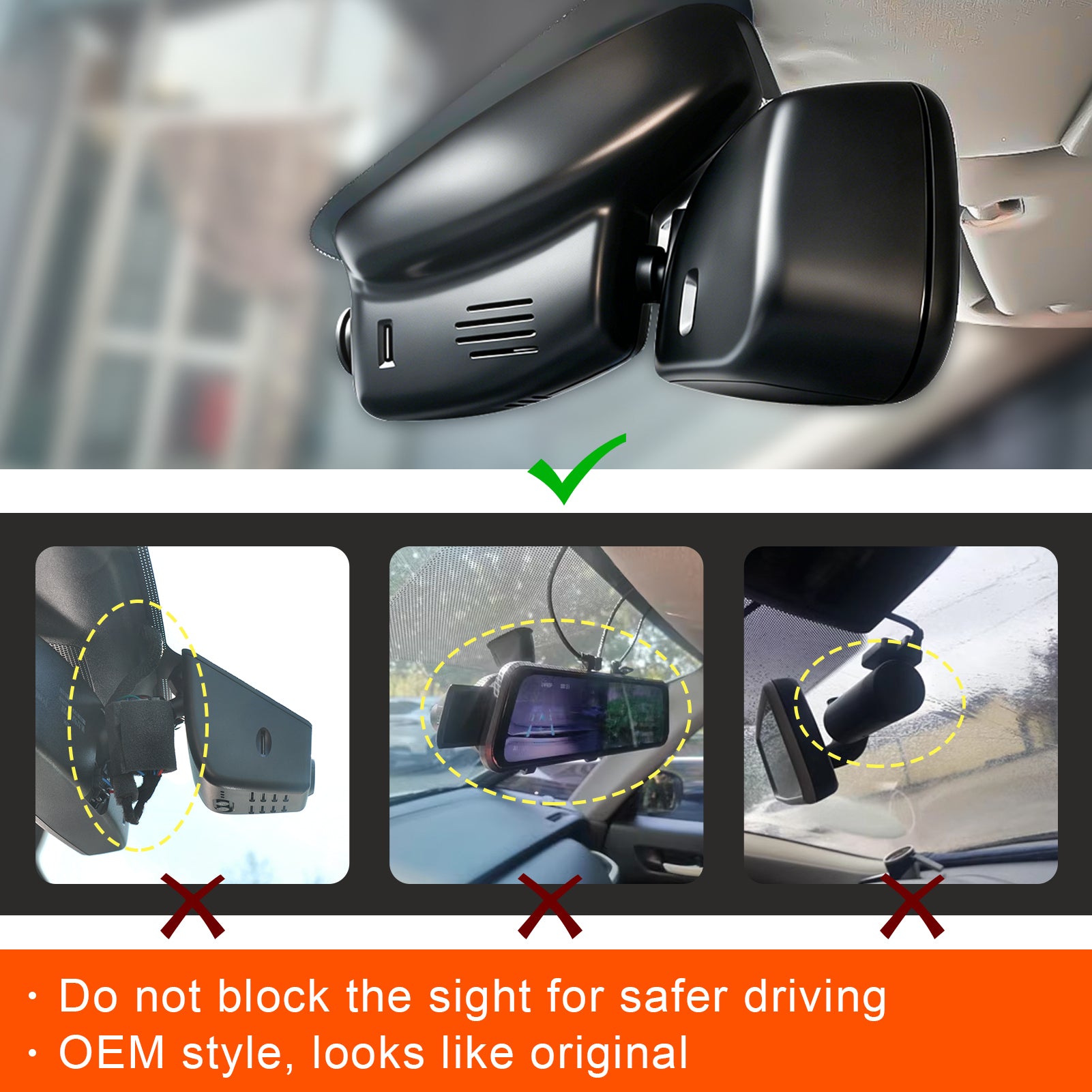 Mangoal Front 4K & Rear 2K HDR Dash Cam, Dual STARVIS 2 for Land Rover Range Rover Evoque L538 (Model A)