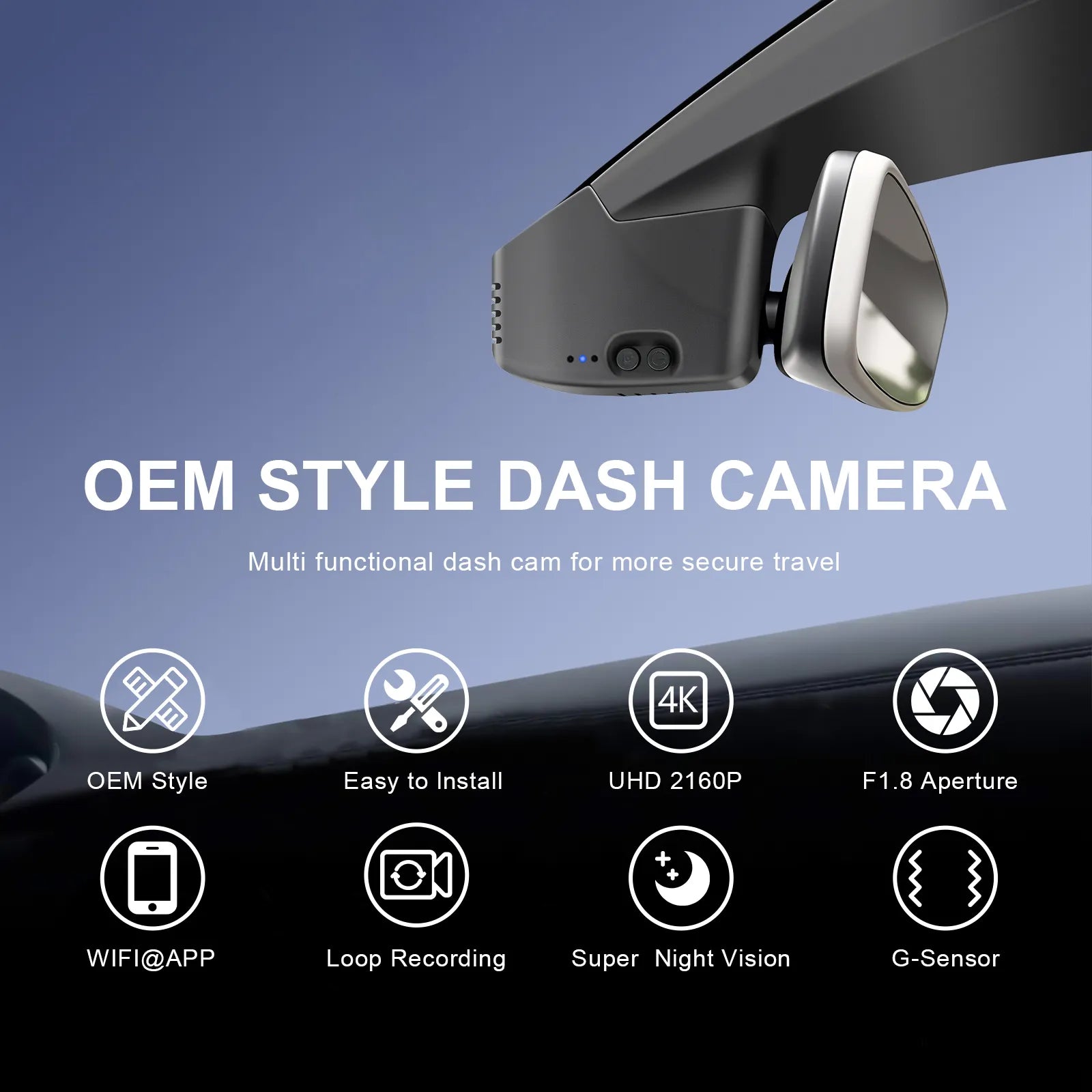 Mangoal Front 4K HDR Dash Cam STARVIS 2 for Volkswagen Tiguan 2018-2024 Gen2 AD/BW (Model B Black)