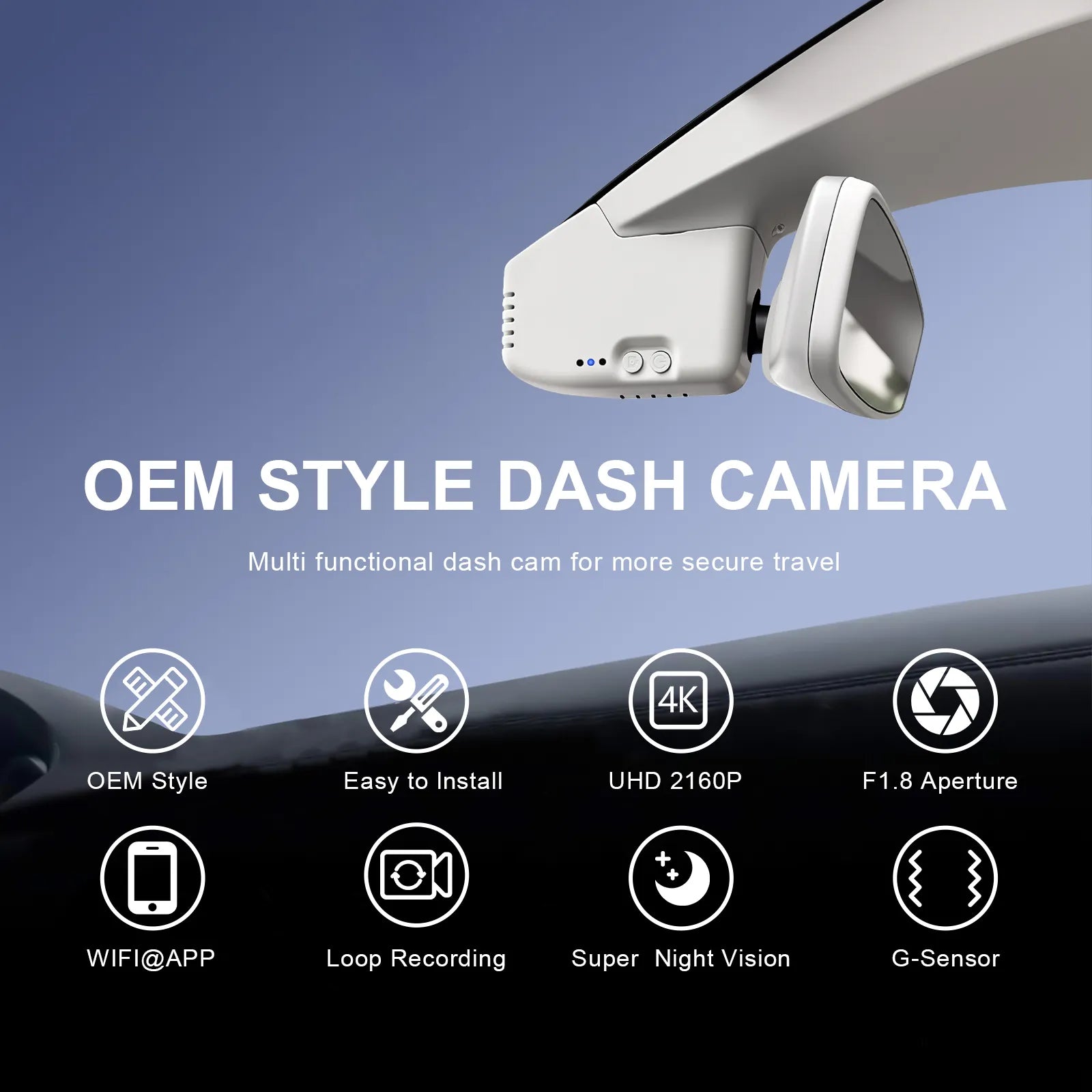 Mangoal Front 4K & Rear 2K HDR Dash Cam, Dual STARVIS 2,  for Volkswagen up! & e-up! 2017-2024(Model B Gray)
