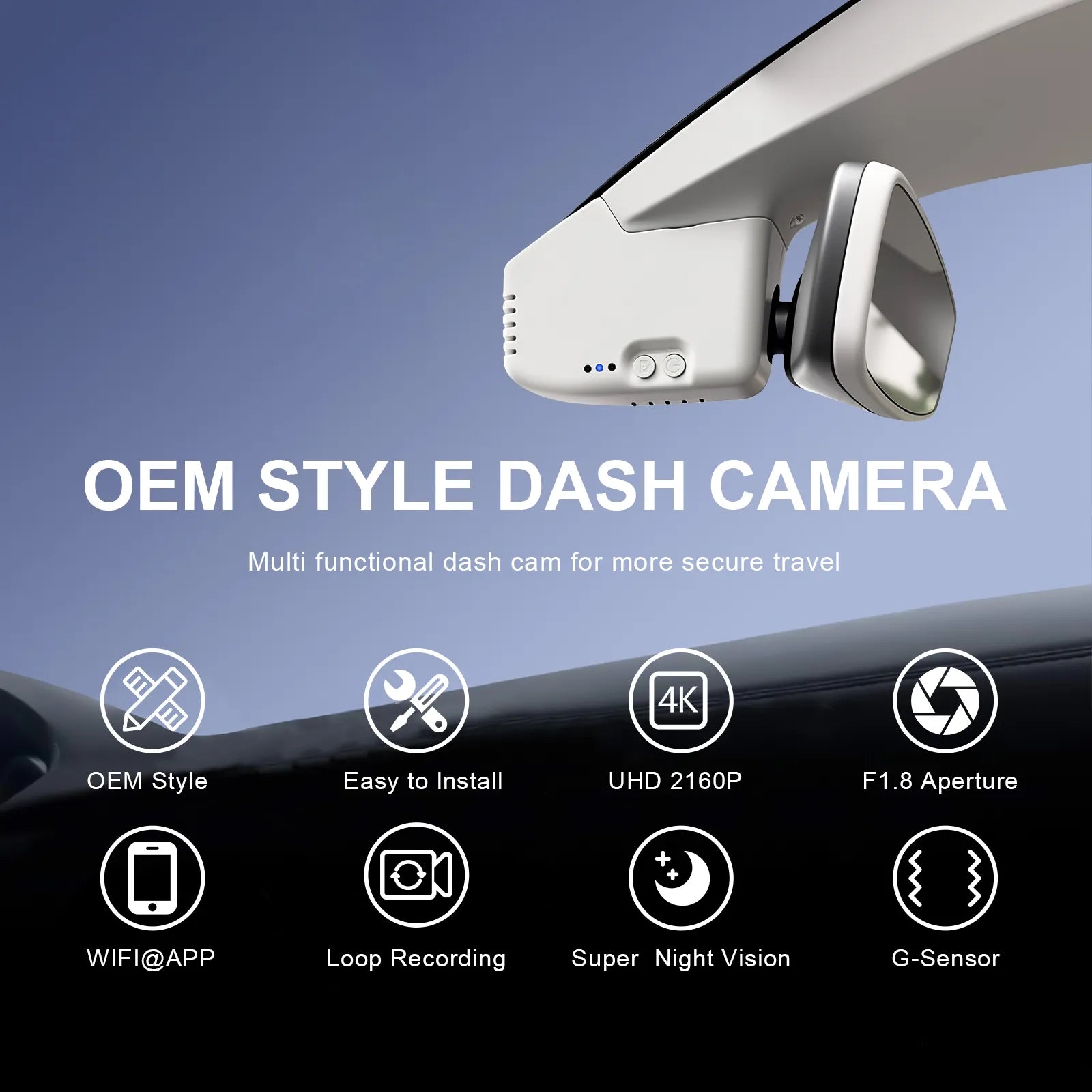 Mangoal Front 4K HDR Dash Cam STARVIS 2 for Volkswagen Tiguan 2018-2024 Gen2 AD/BW (Model B Gray)