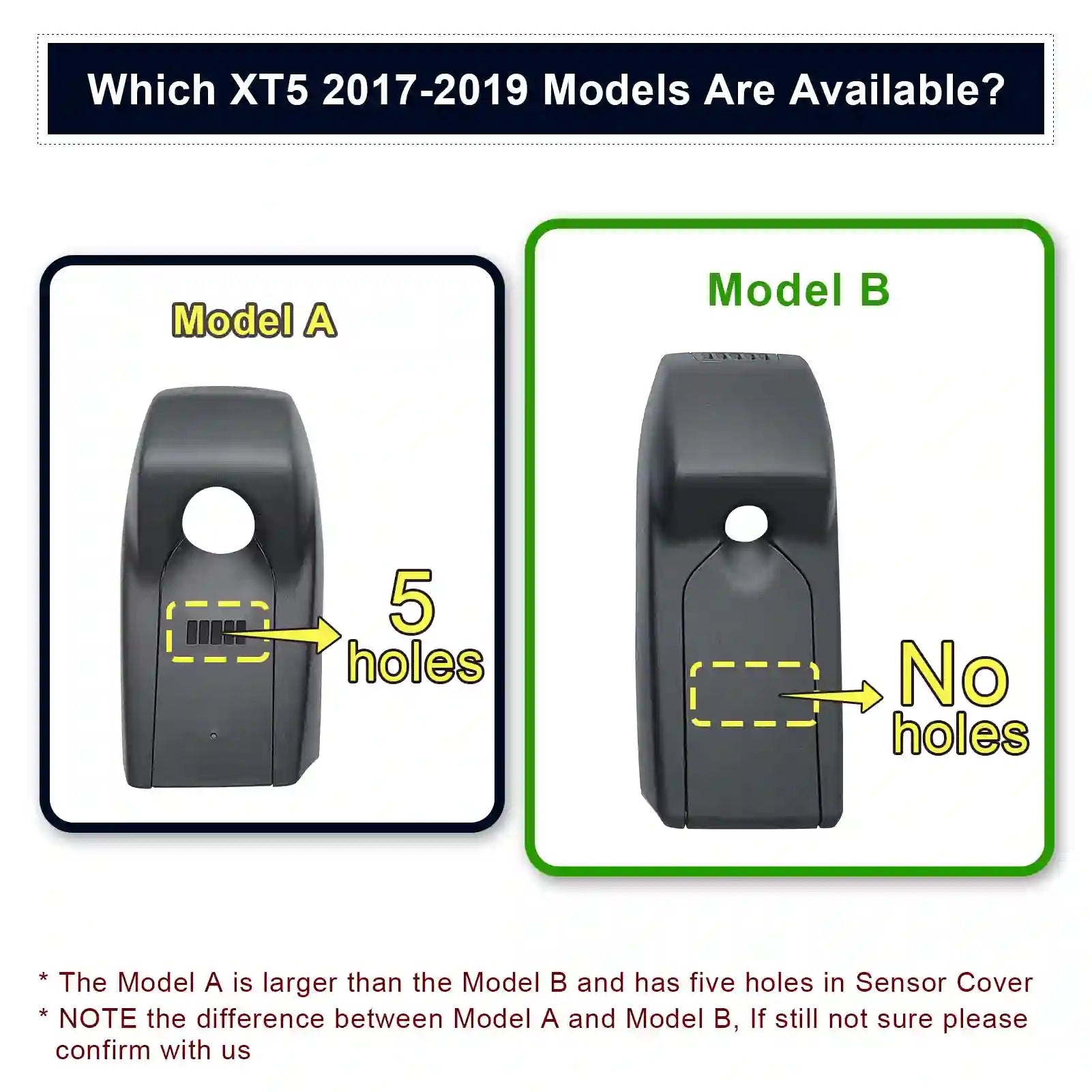 Cadillac XT5 model B and A dash camera