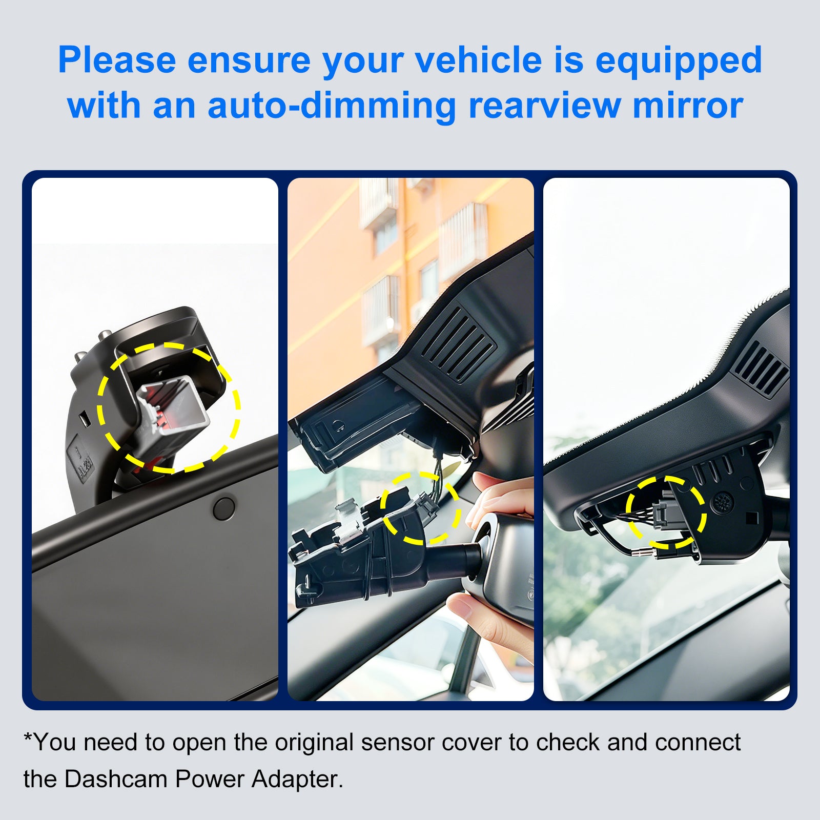 Mangoal Dash Cam Power Adapter for Land Rover & Jaguar with 8-Pin Auto-Dimming Connector (Model A) – Hidden Cable Kit for GPS Radar Mirror Camera, Plug & Play, Easy to Install