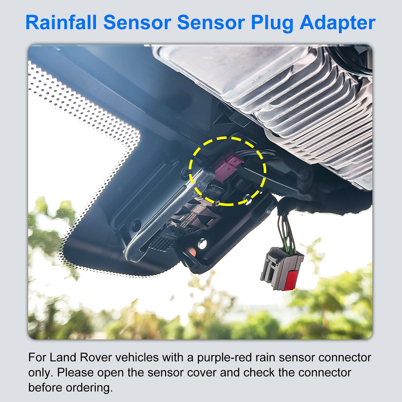 Mangoal Dash Cam Power Adapter for Land Rover with 3-Pin Purple-red Rain Sensor (Model C) – Hidden Cable Kit for GPS Radar Mirror Camera, Plug & Play