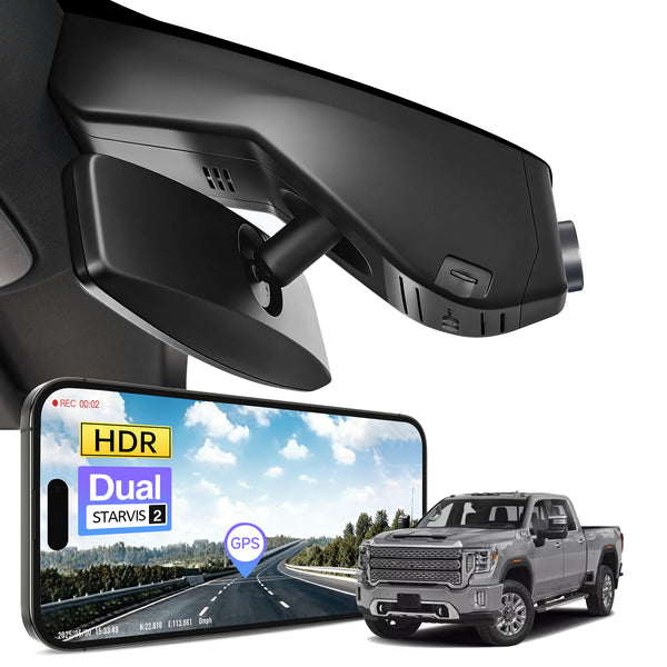 MANGOAL 4K STARVIS 2 Dash Cam (GPS Included) for GMC Sierra 1500/1500 LTD/ 2500HD/3500HD (Model A)