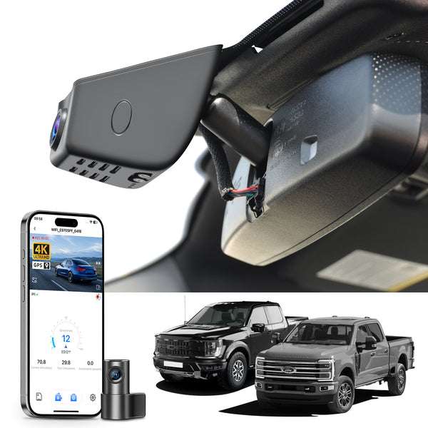 MANGOAL Dash Cam (GPS Included) for Ford F150 2018–2026, F150 Lightning 2022–2025, F250/F350/F450 Super Duty 2020–2026 (Model A)