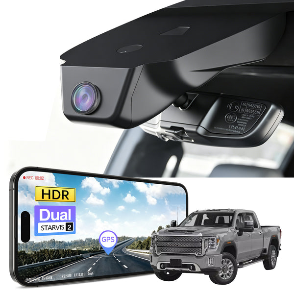 MANGOAL 4K STARVIS 2 Dash Cam (GPS Included) for GMC Sierra 1500, 2500 HD/3500 HD (Model C)