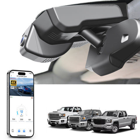 MANGOAL Dash Cam (GPS Included) for GMC Sierra 1500 2014–2018,2500 HD/3500 HD 2015–2019 (Model D)