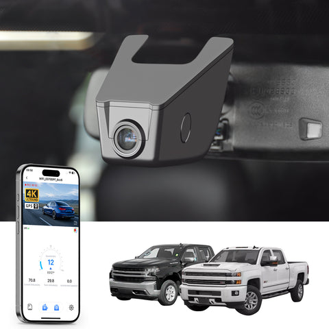 MANGOAL Dash Cam (GPS Included) for Chevy Silverado Select 1500 2014–2021, Select 2500/3500 2015–2023 (Model E)