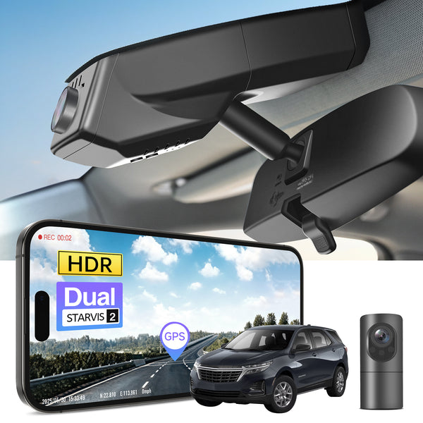 MANGOAL 4K STARVIS 2 Dash Cam (GPS Included) for Chevy 3th Gen Equinox 2018–2024(Model B)