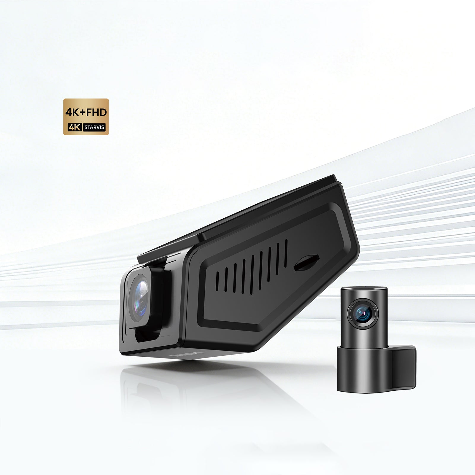Mangoal Caméra de tableau de bord avant 4K et arrière 1080p pour Ford F150 2013-2024 F250/F350 Super Duty 2015-2024 XLT Lariat King Ranch Tremor Raptor Limited Platinum (modèle B), application et WiFi gratuits, carte 128 Go