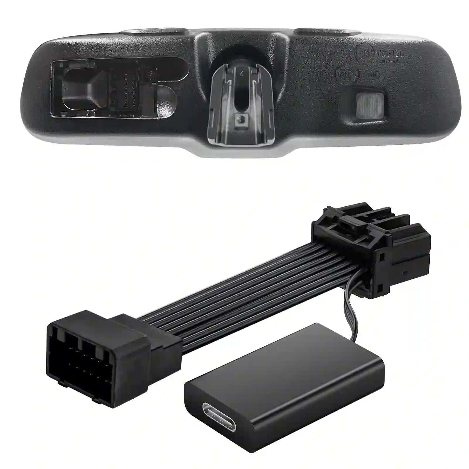 front and rear dash cam that connects to phone power adapter 