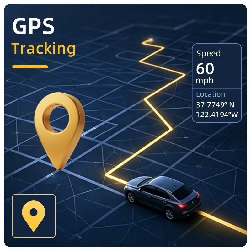 Built-in GPS dash cam tracking vehicle route and driving data