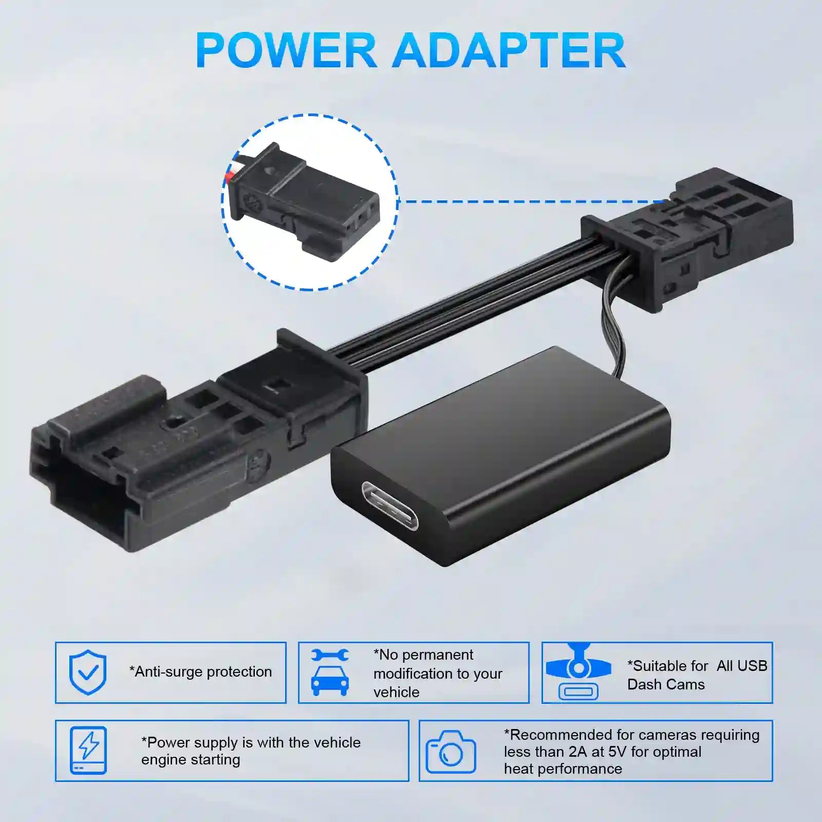 power adapter dash camera 