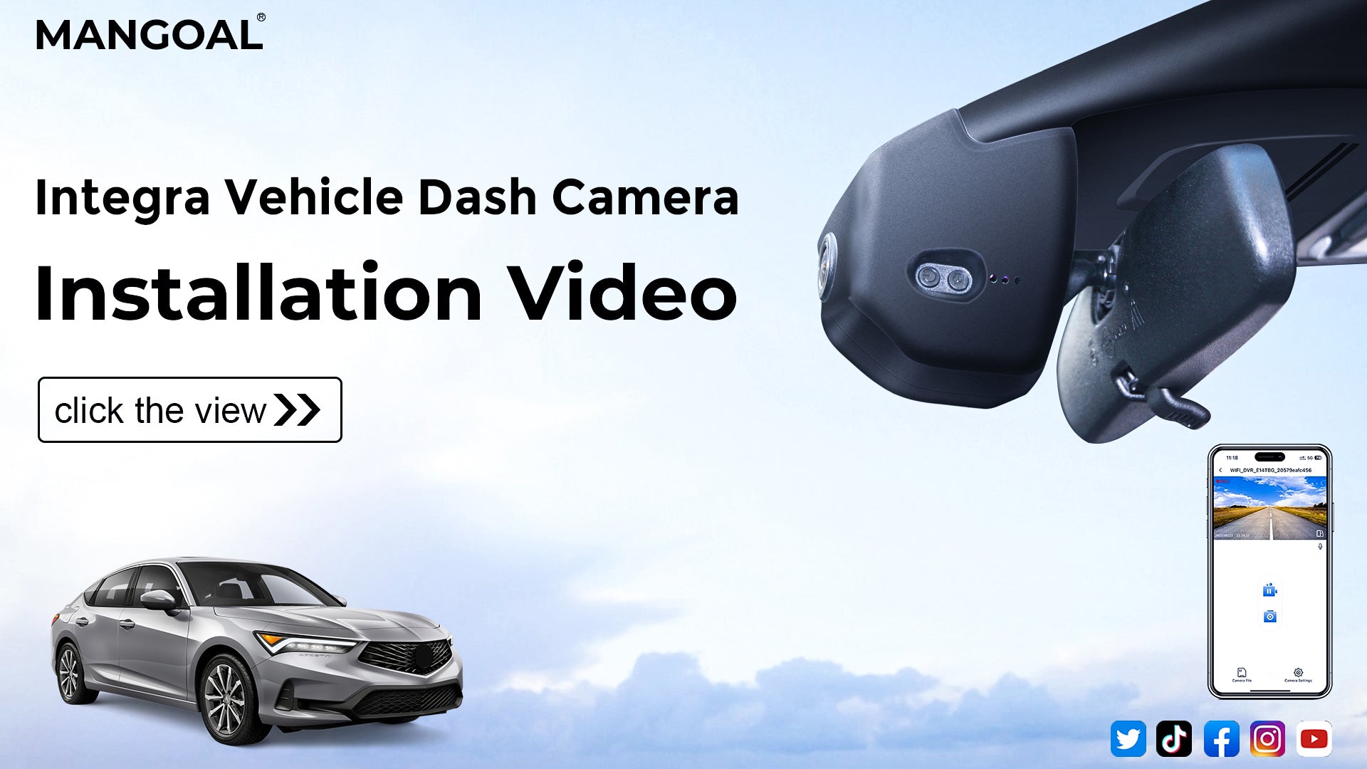 Charger la vidéo : Mangoal Front 4K HDR Dash Cam STARVIS 2 for Cadillac XT4 2024 2025(Model C)