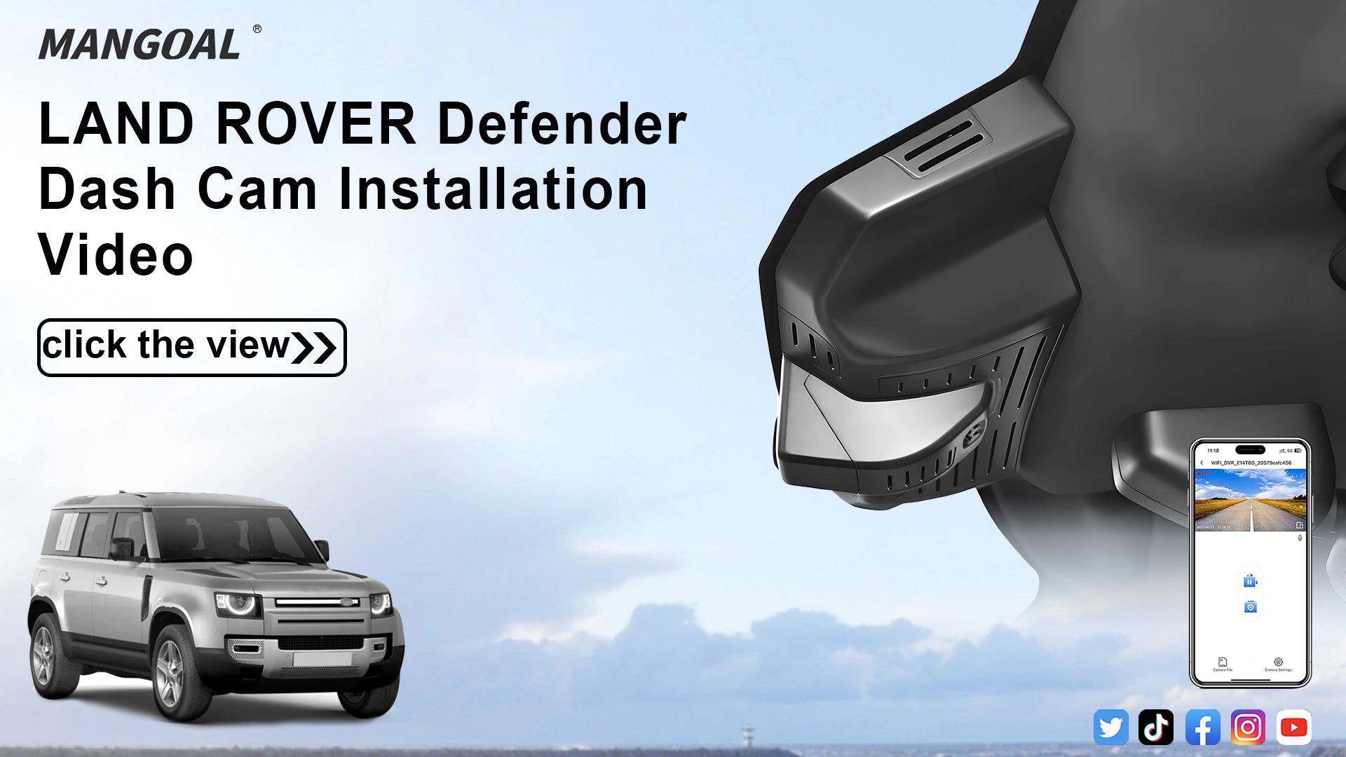 Charger la vidéo : Mangoal Front 4K HDR Dash Cam STARVIS 2 for Land Rover Defender 2020-2026