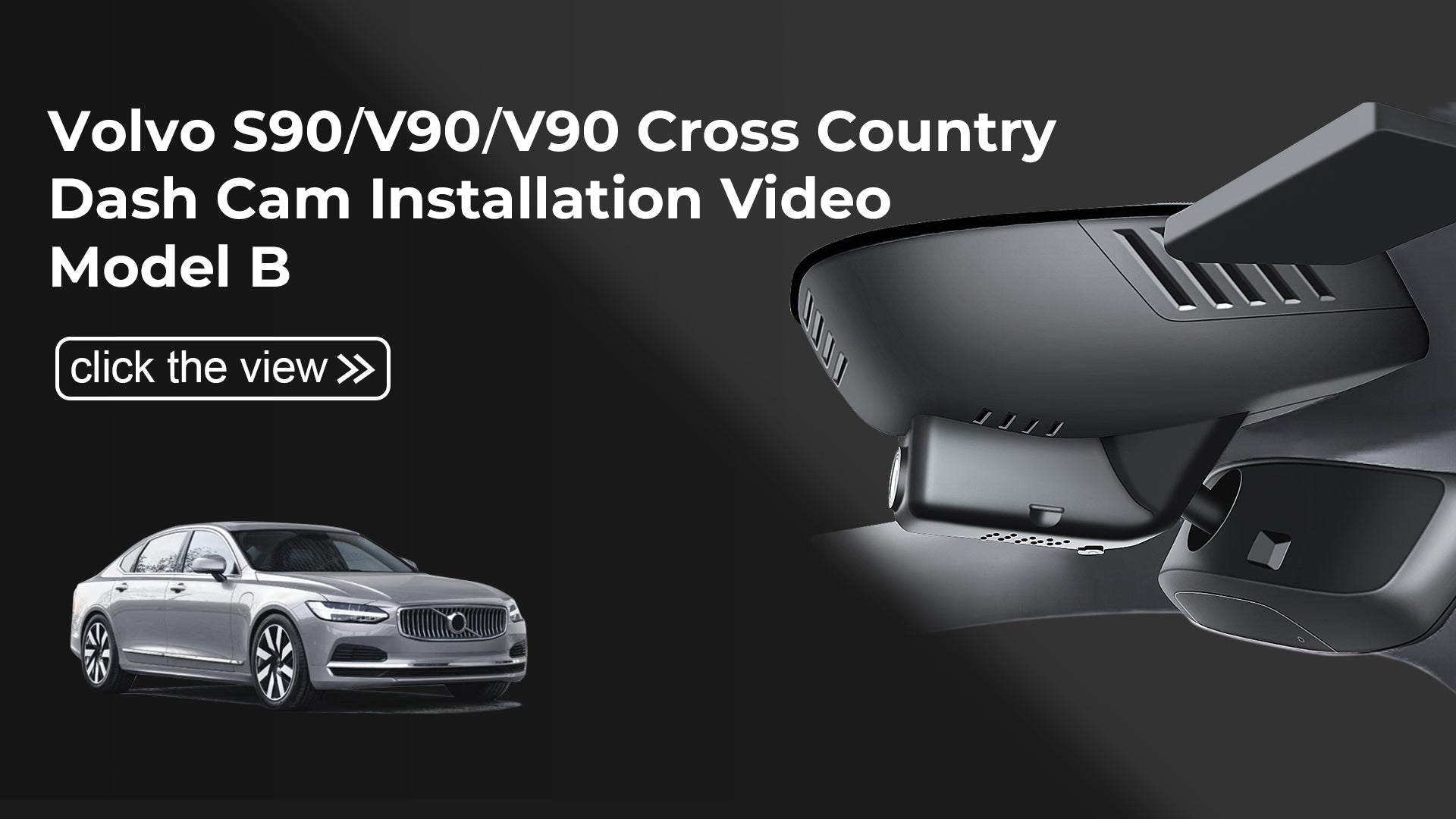 Load video: Mangoal Front 4K HDR Dash Cam STARVIS 2 for Volvo S90 &amp; V90 Cross Country 2022-2024 (Model B)