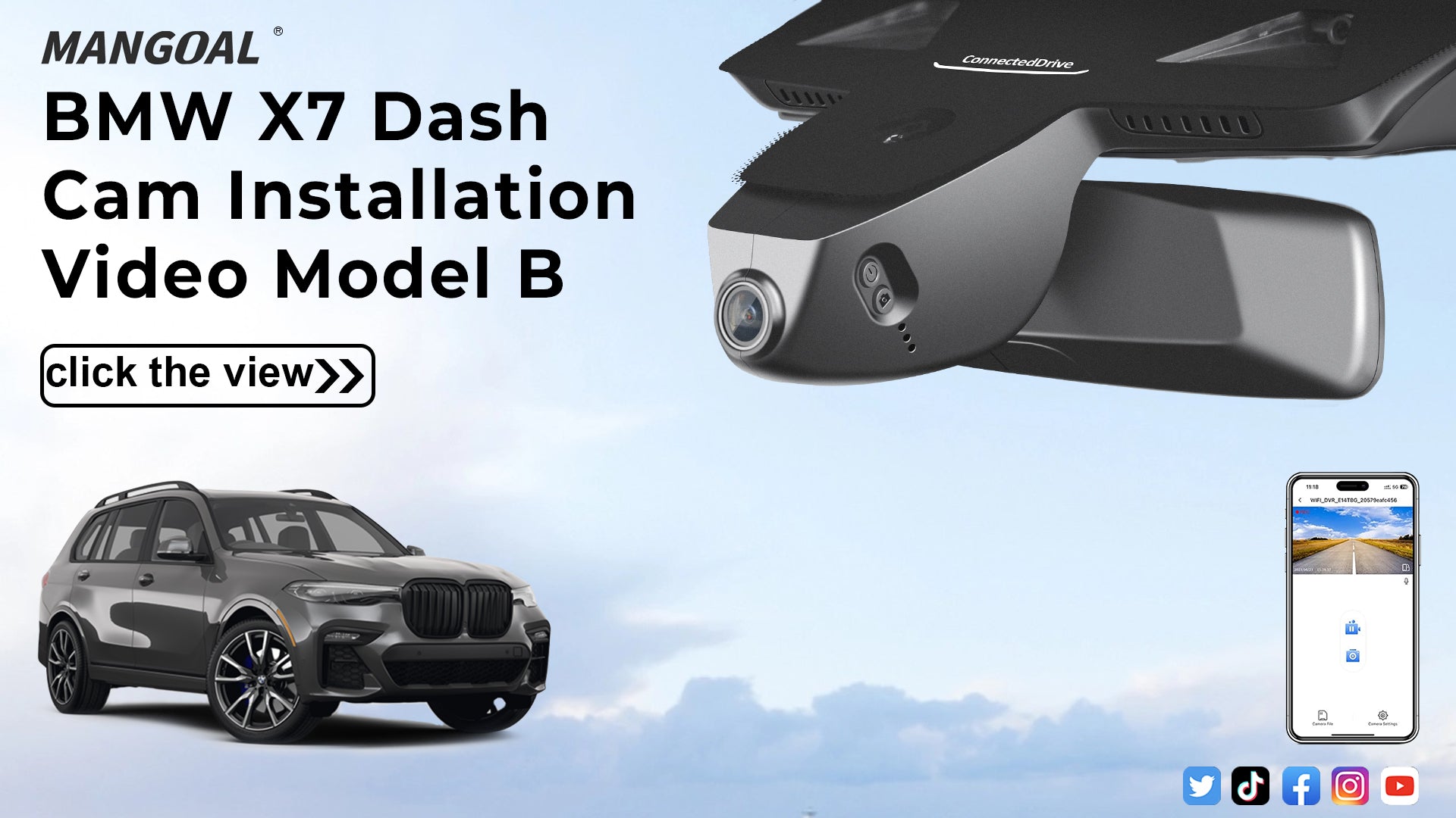 Load video: Mangoal Front 4K HDR Dash Cam STARVIS 2 for BMW G07 X7 2019 2020 2021 2022(Model B)